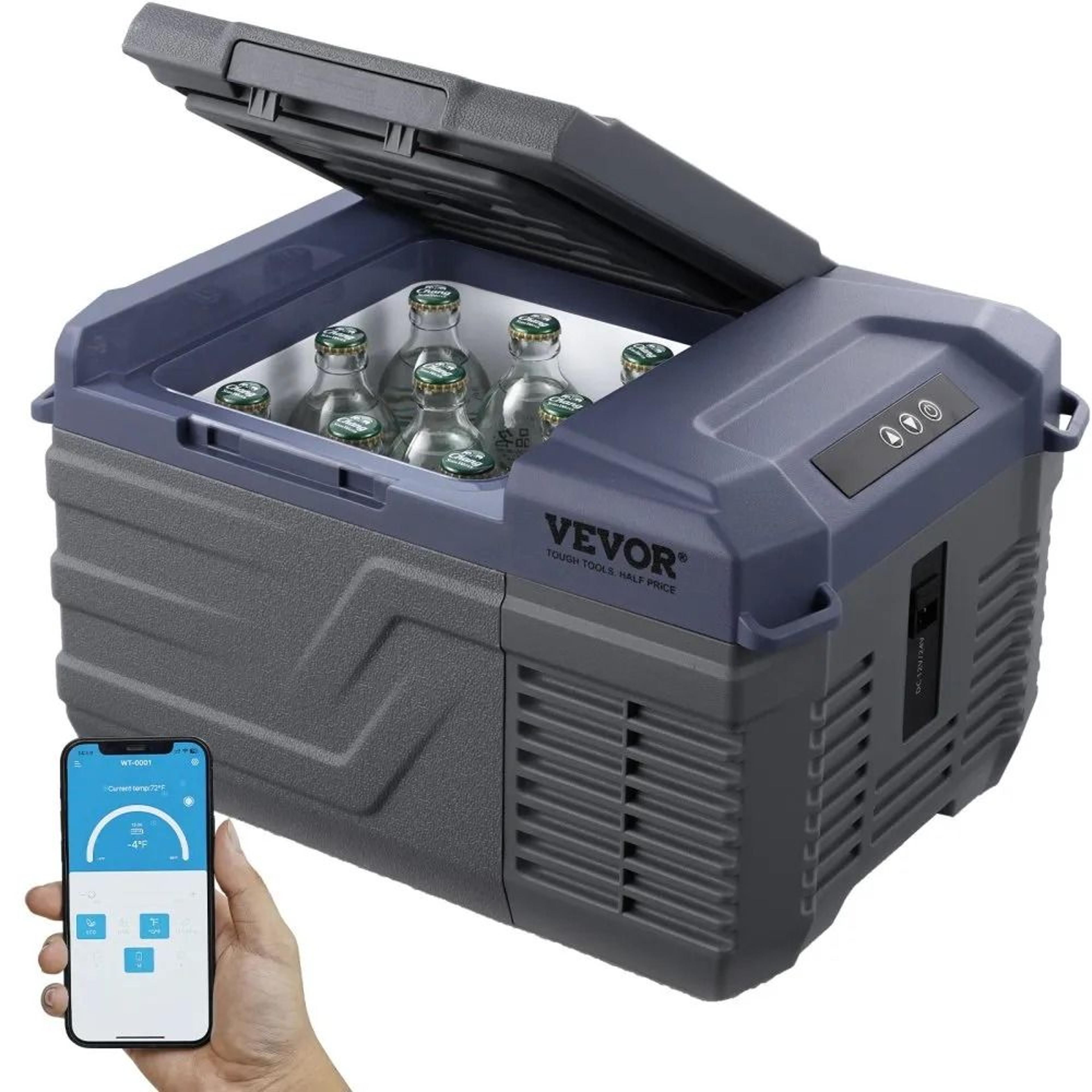 9l 12 volt car refrigerator with bluetooth control and rapid cooling
