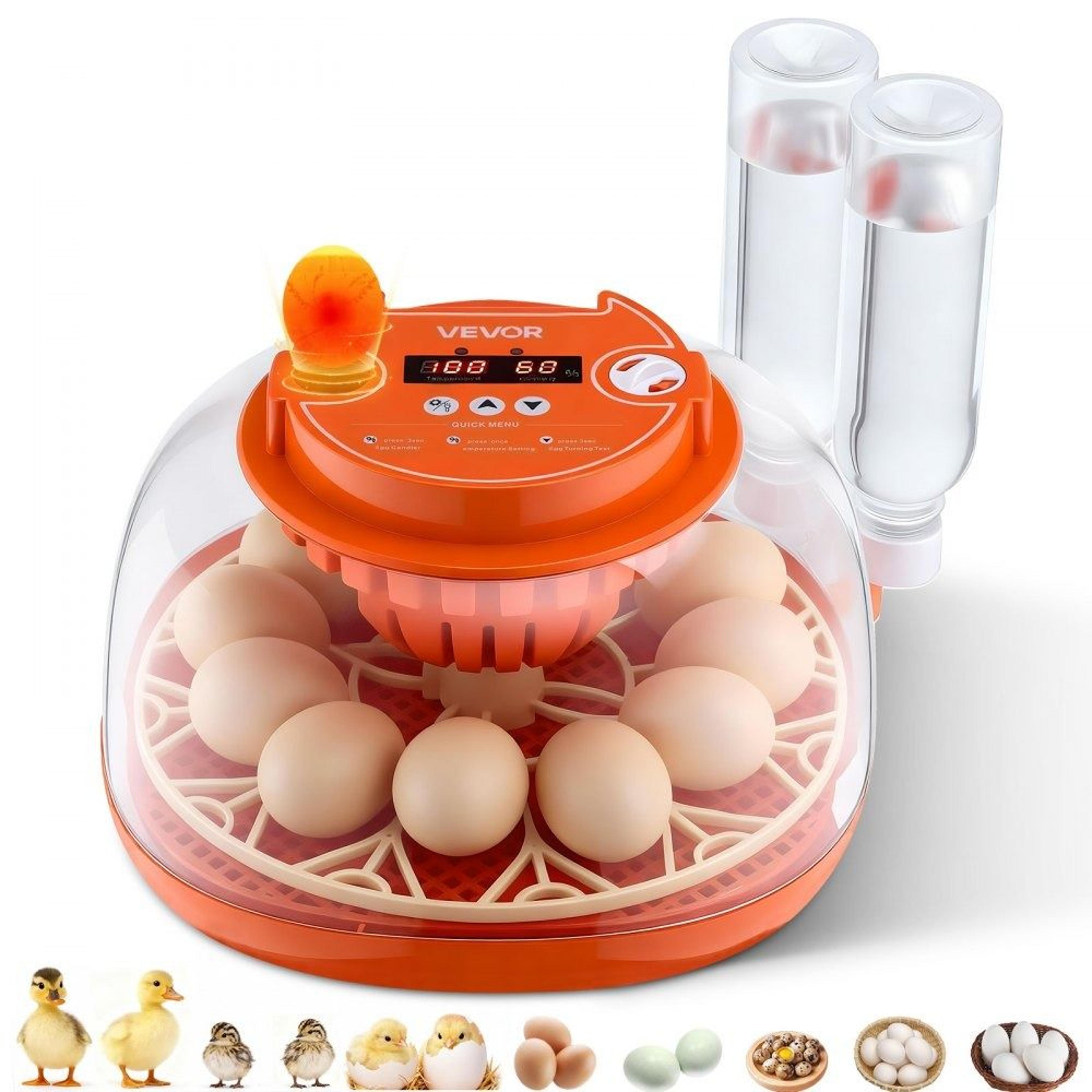 12 egg incubator with automatic turner and led candler