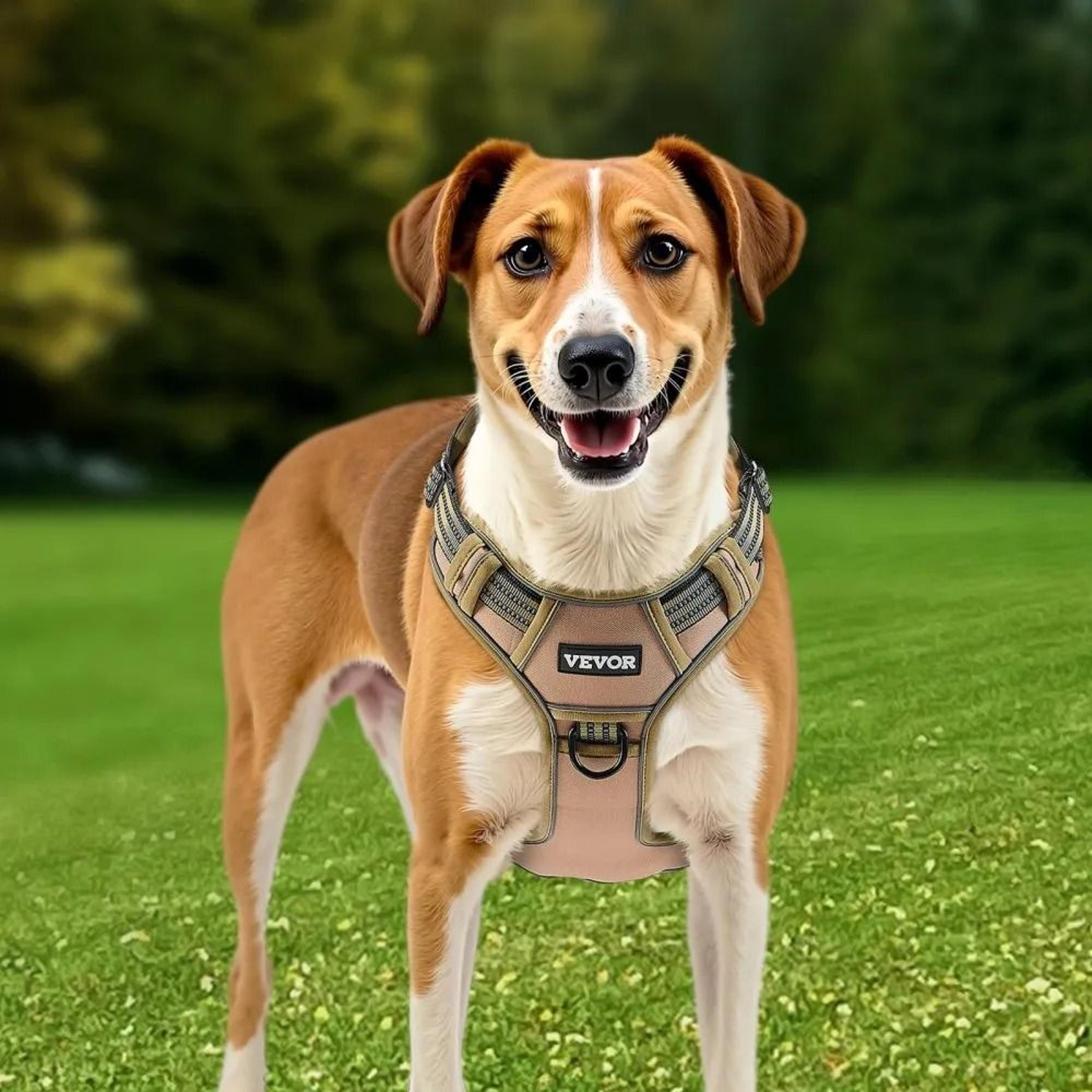 Heavy Duty No Pull Tactical Dog Harness For Large Dogs Adjustable Reflective Pet Vest 7
