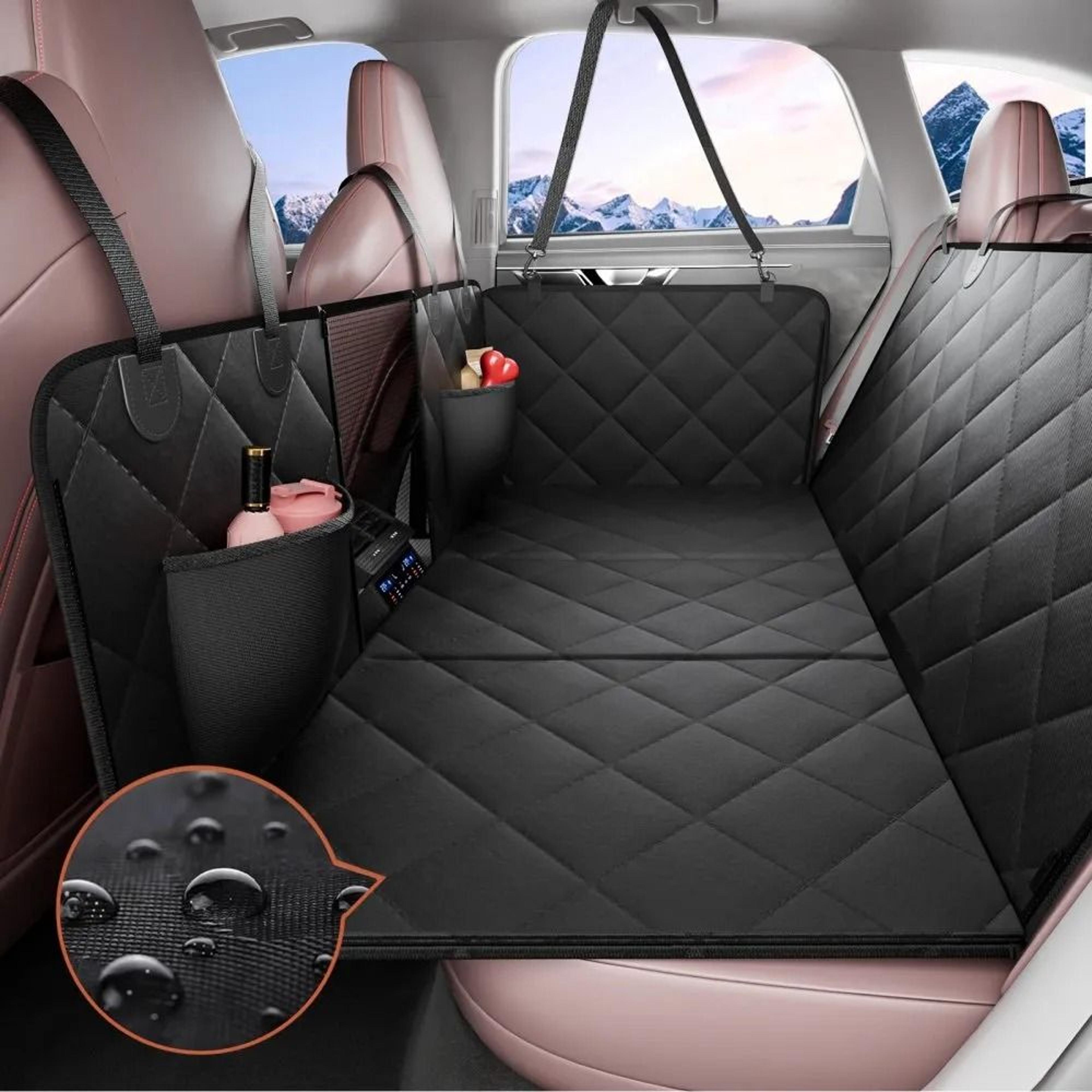 dog car seat extender with hard bottom, waterproof dog hammock and back seat cover for cars suvs trucks