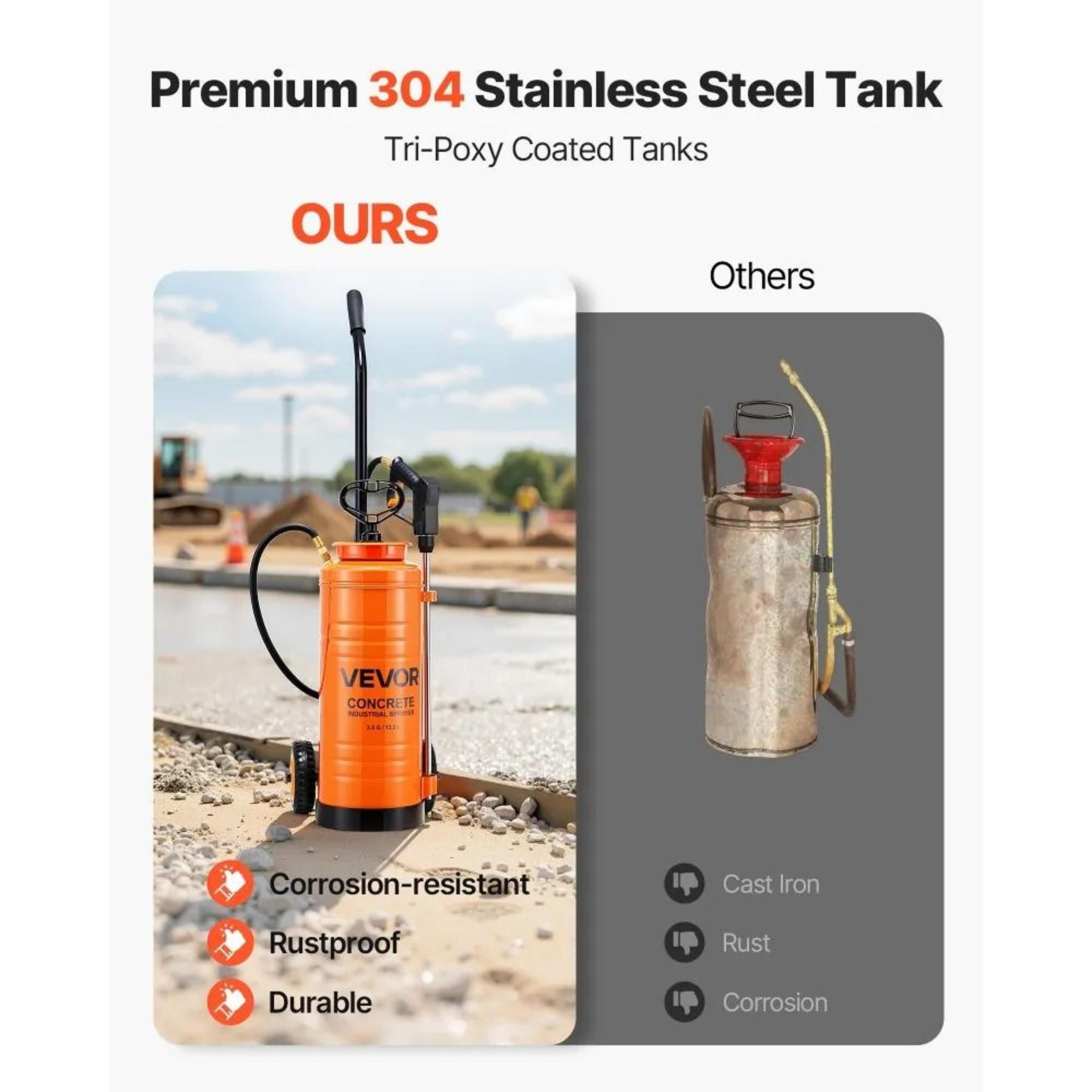 Industrial Stainless Steel Sprayer Cart With 35 Gallon Tank Heavy Duty Pump Sprayer 5