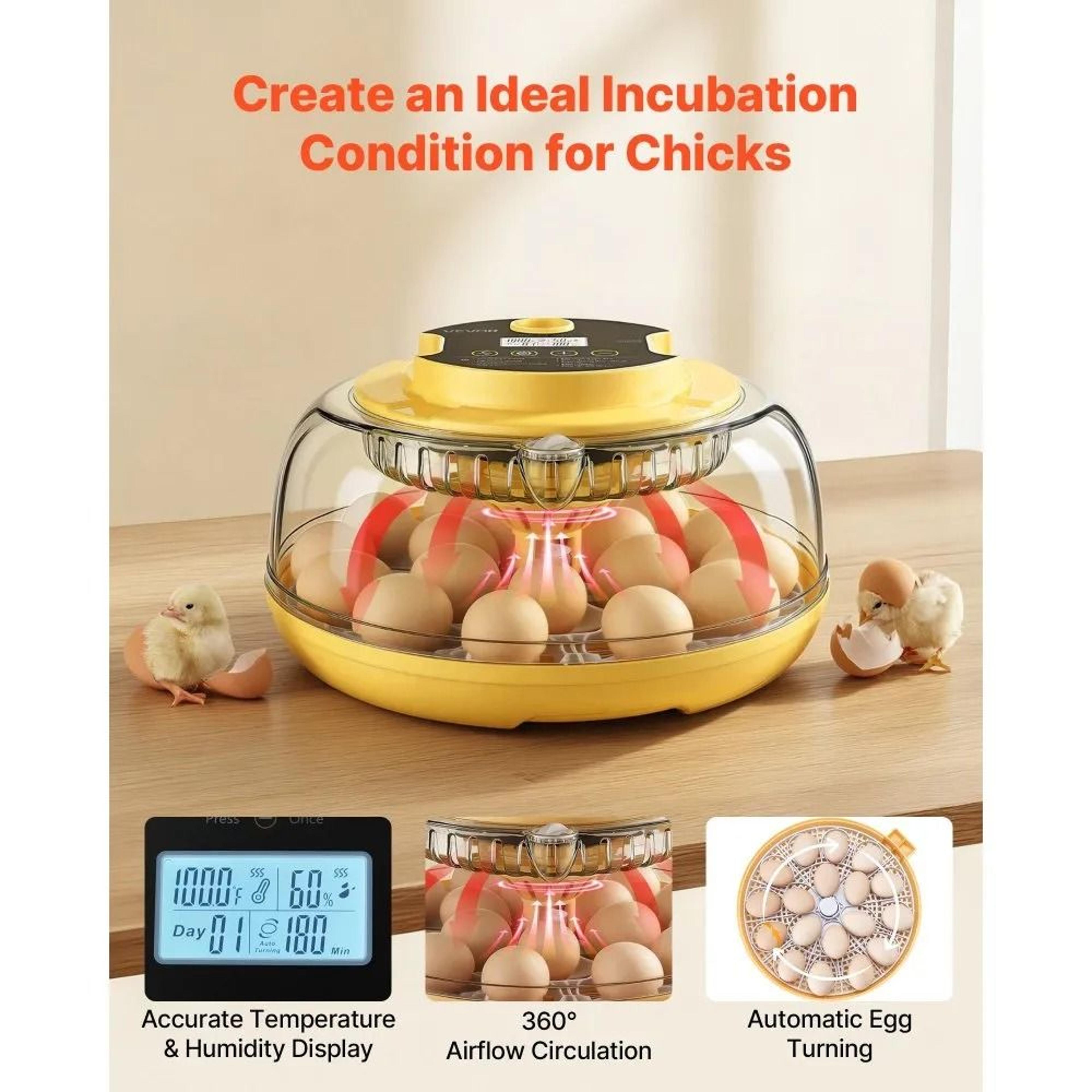 18 Egg Incubator With Automatic Turner LED Candler And Humidity Control 2