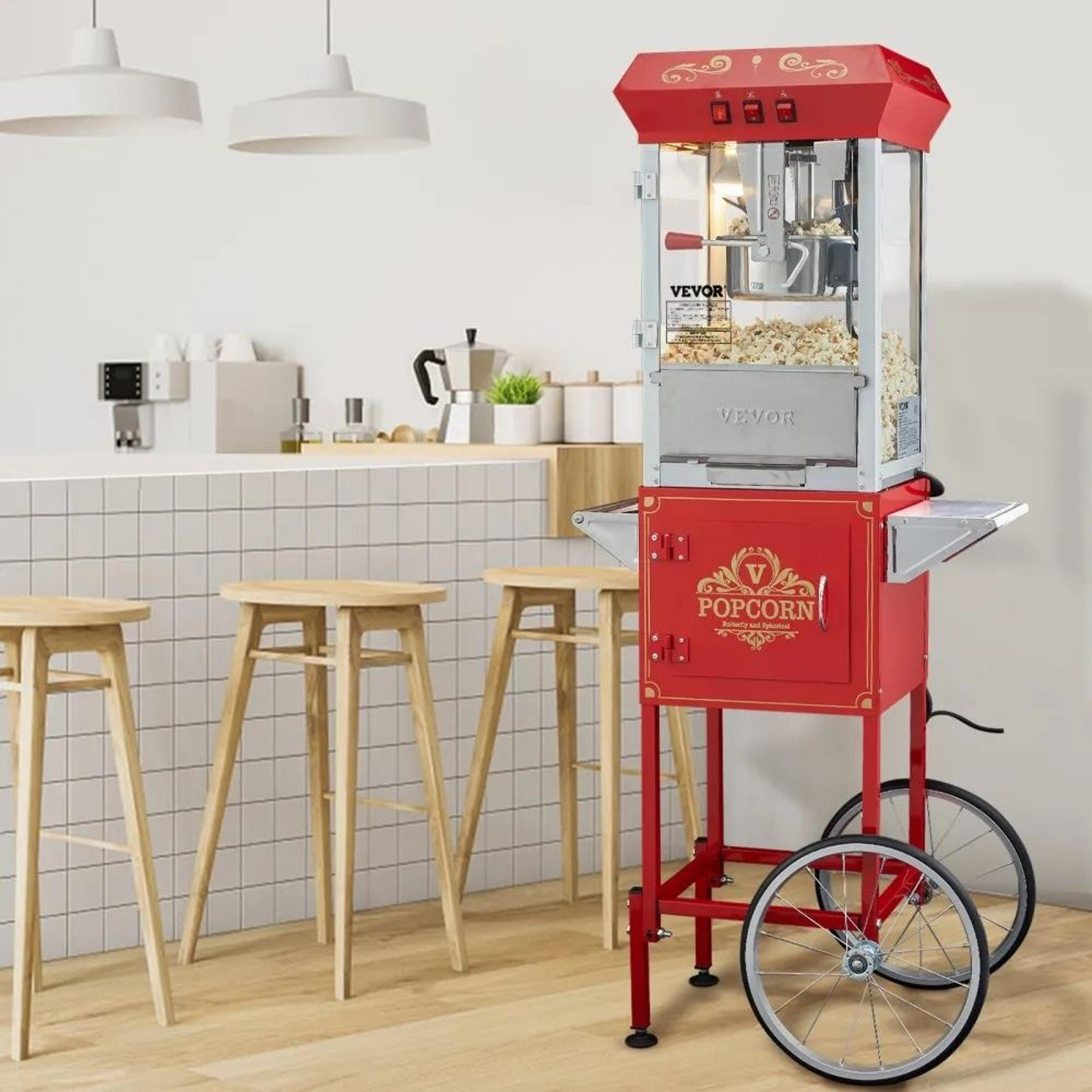 8 Oz Commercial Popcorn Machine With Cart And 48 Cup Capacity 7