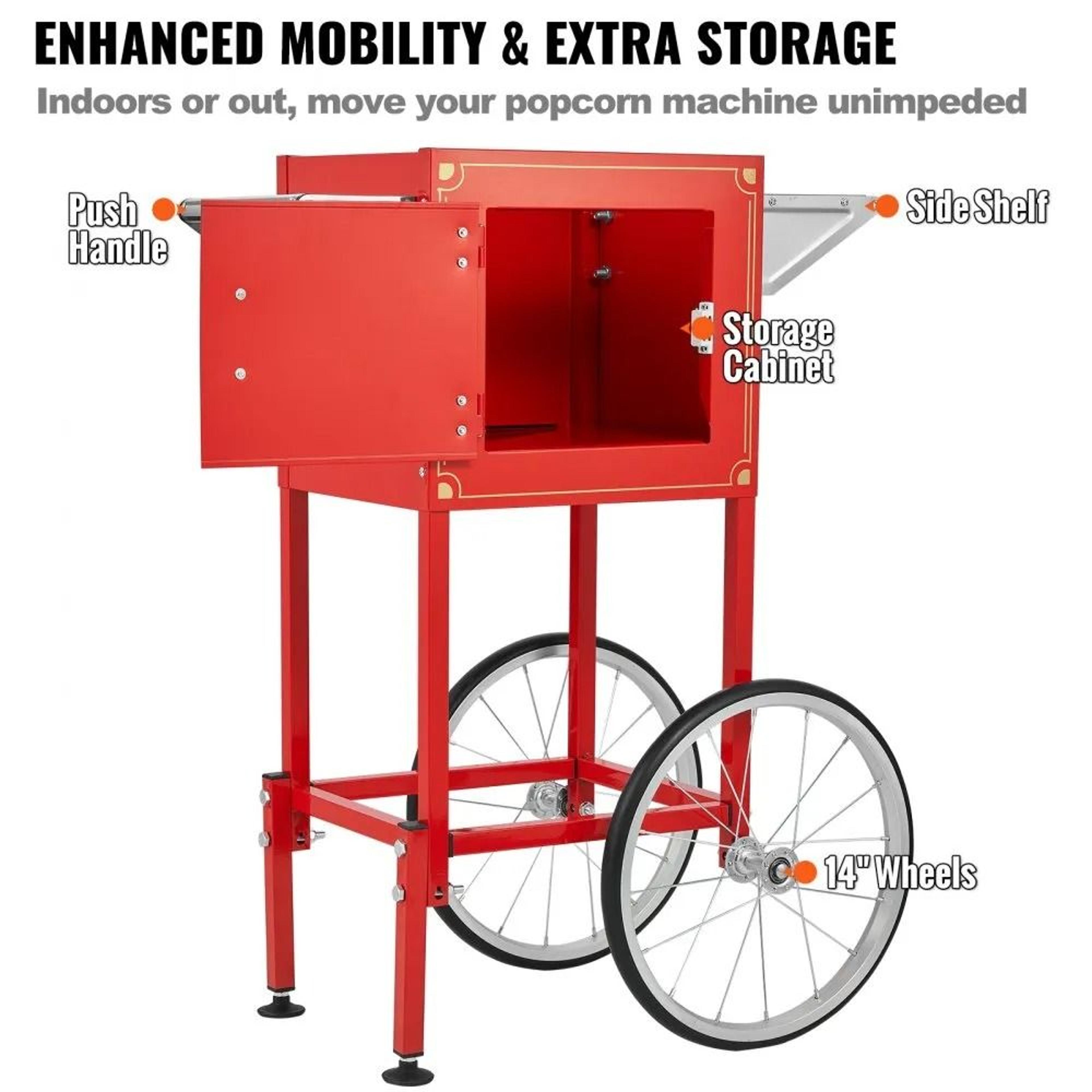 8 Oz Commercial Popcorn Machine With Cart And 48 Cup Capacity 4