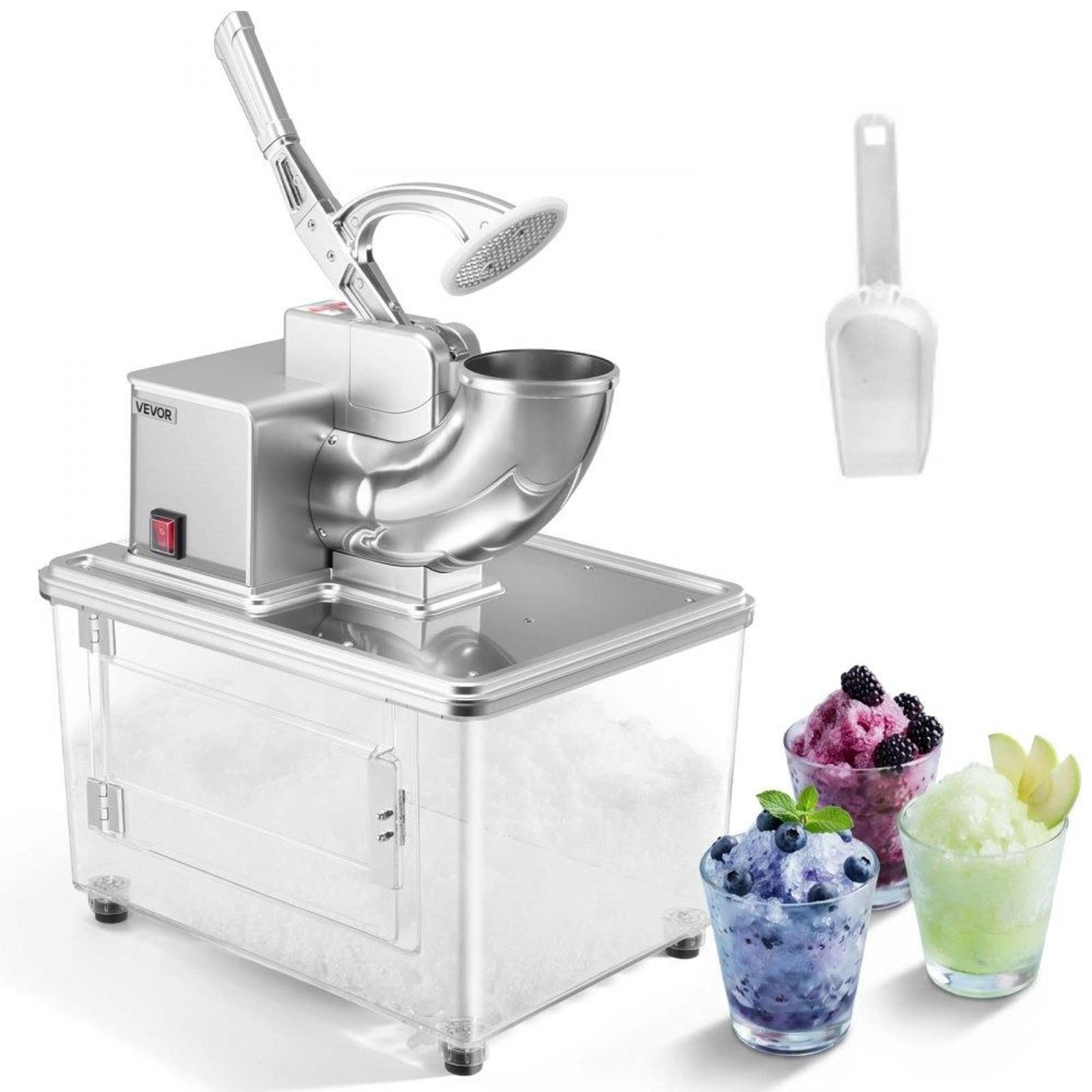 661 lb/h commercial ice crusher and snow cone machine with 11 gal ice box