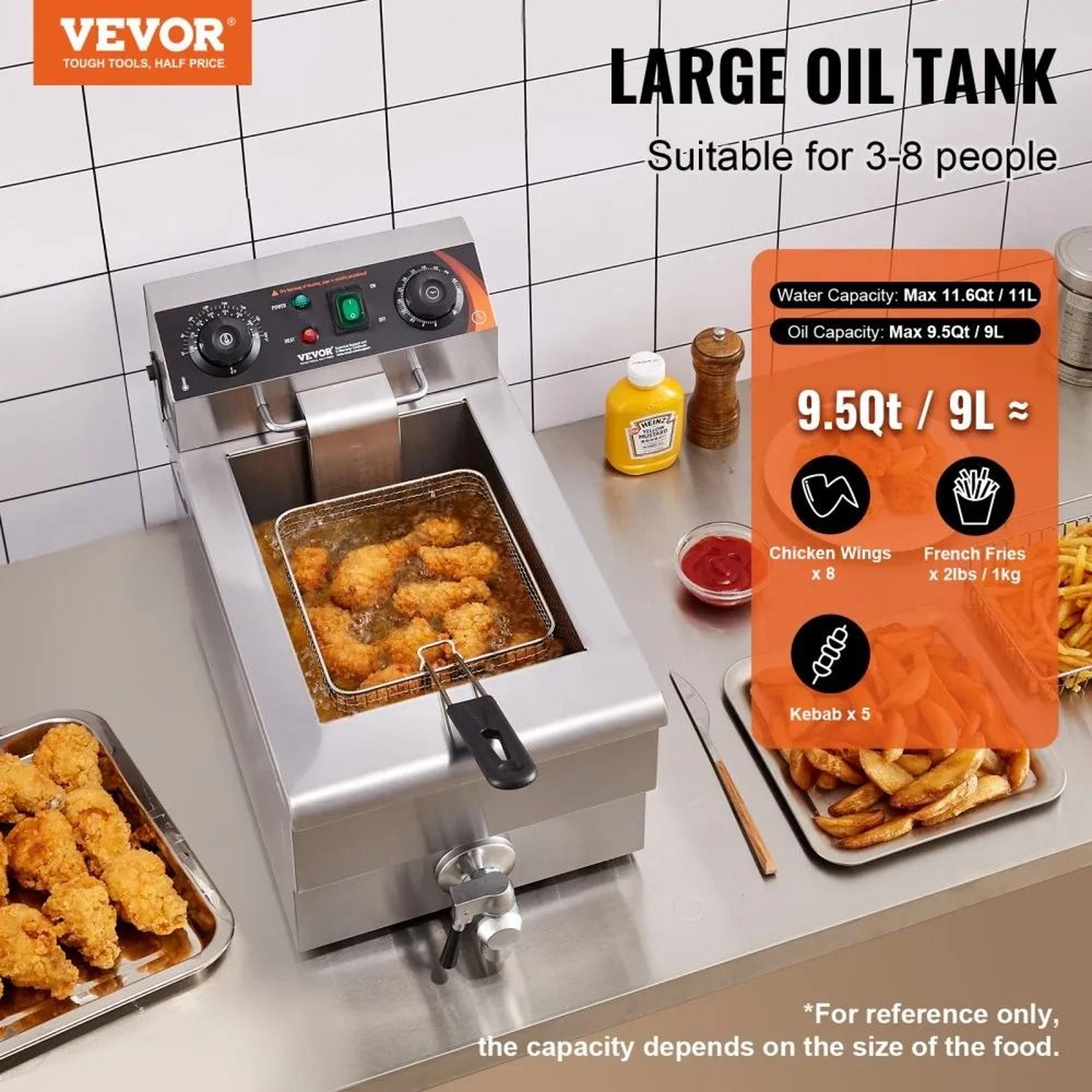 11L Commercial Deep Fryer With Timer And Temperature Control 5