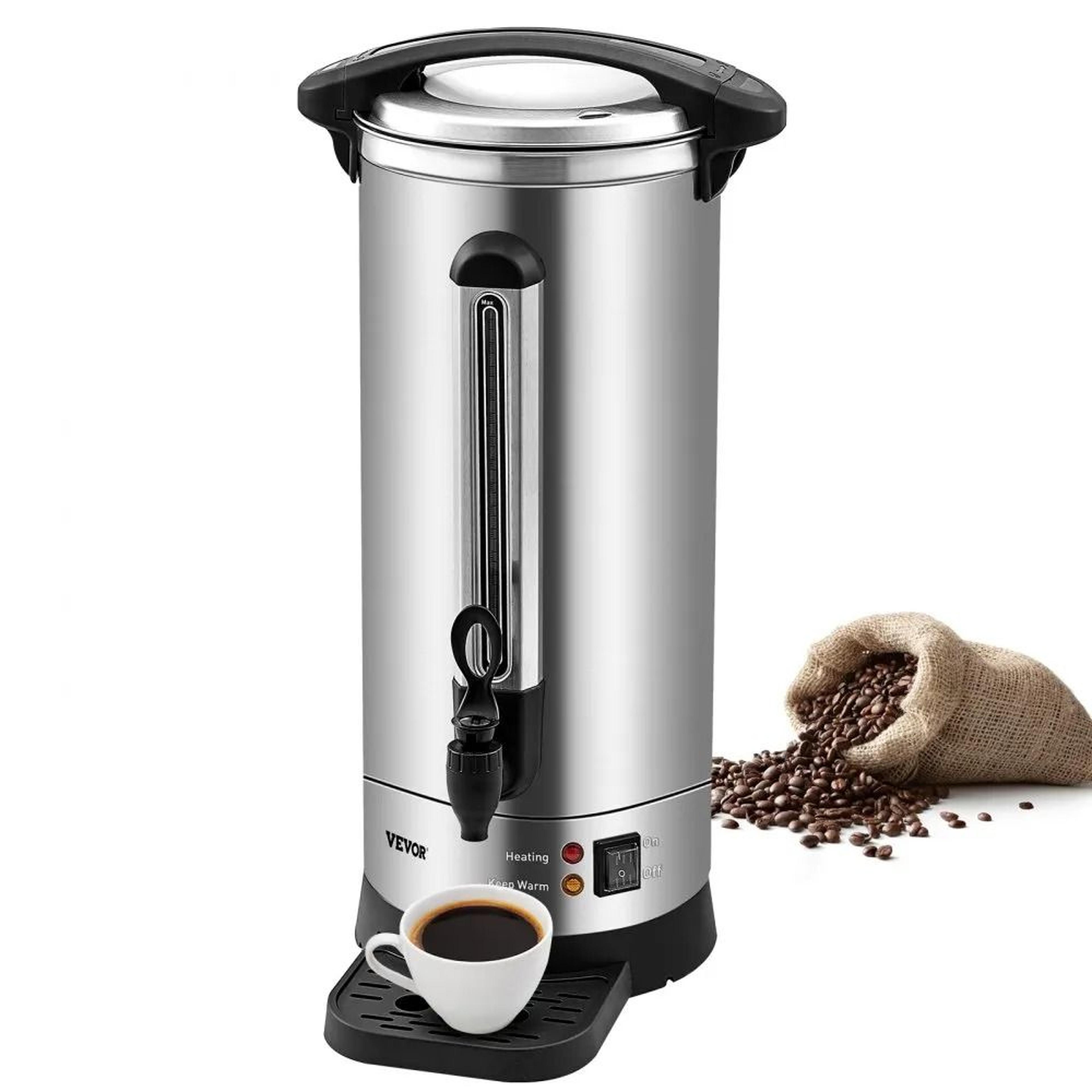 110 cup commercial coffee urn with fast brewing and stainless steel dispenser