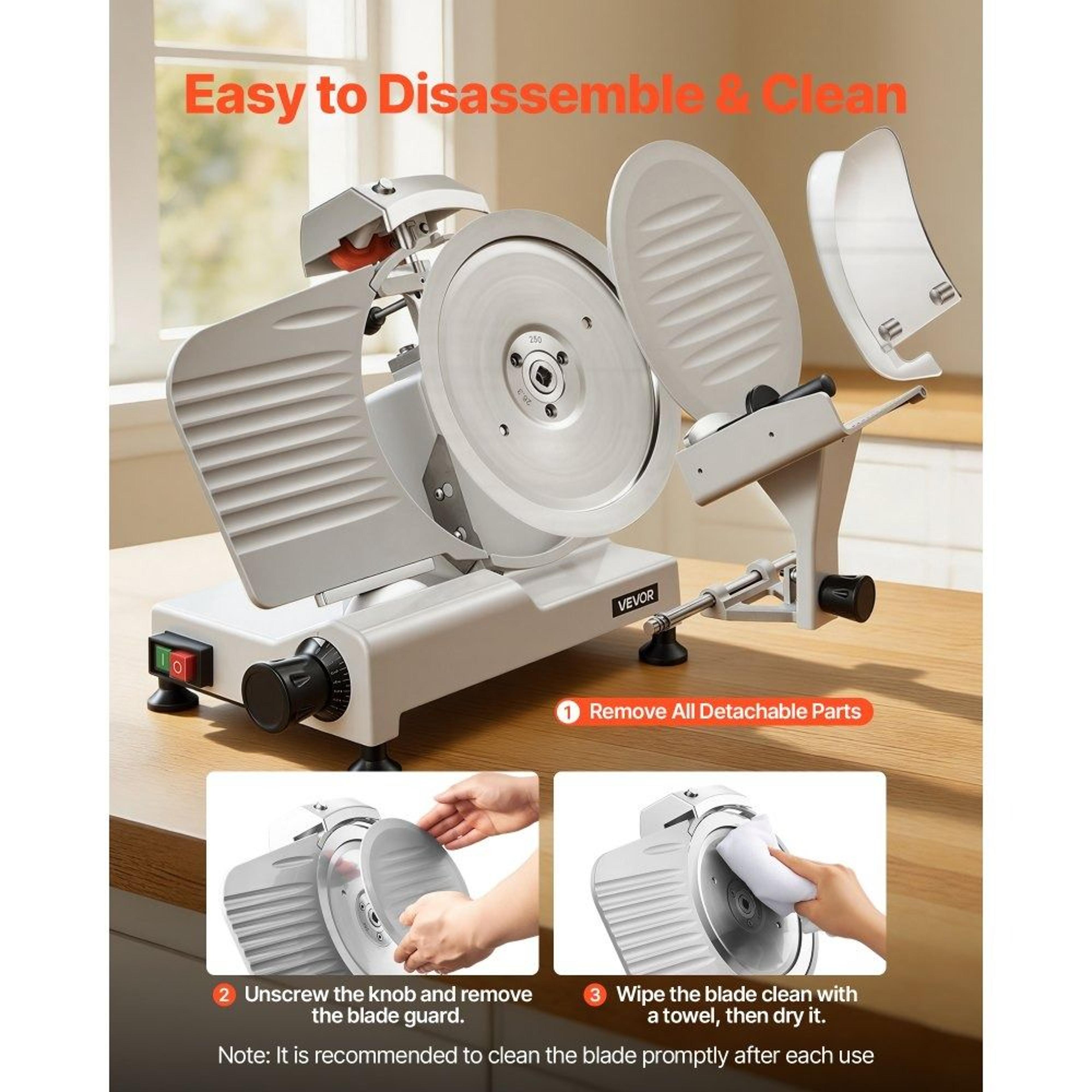 300W Commercial Meat Slicer With 10 Inch Blade And Adjustable Thickness 2