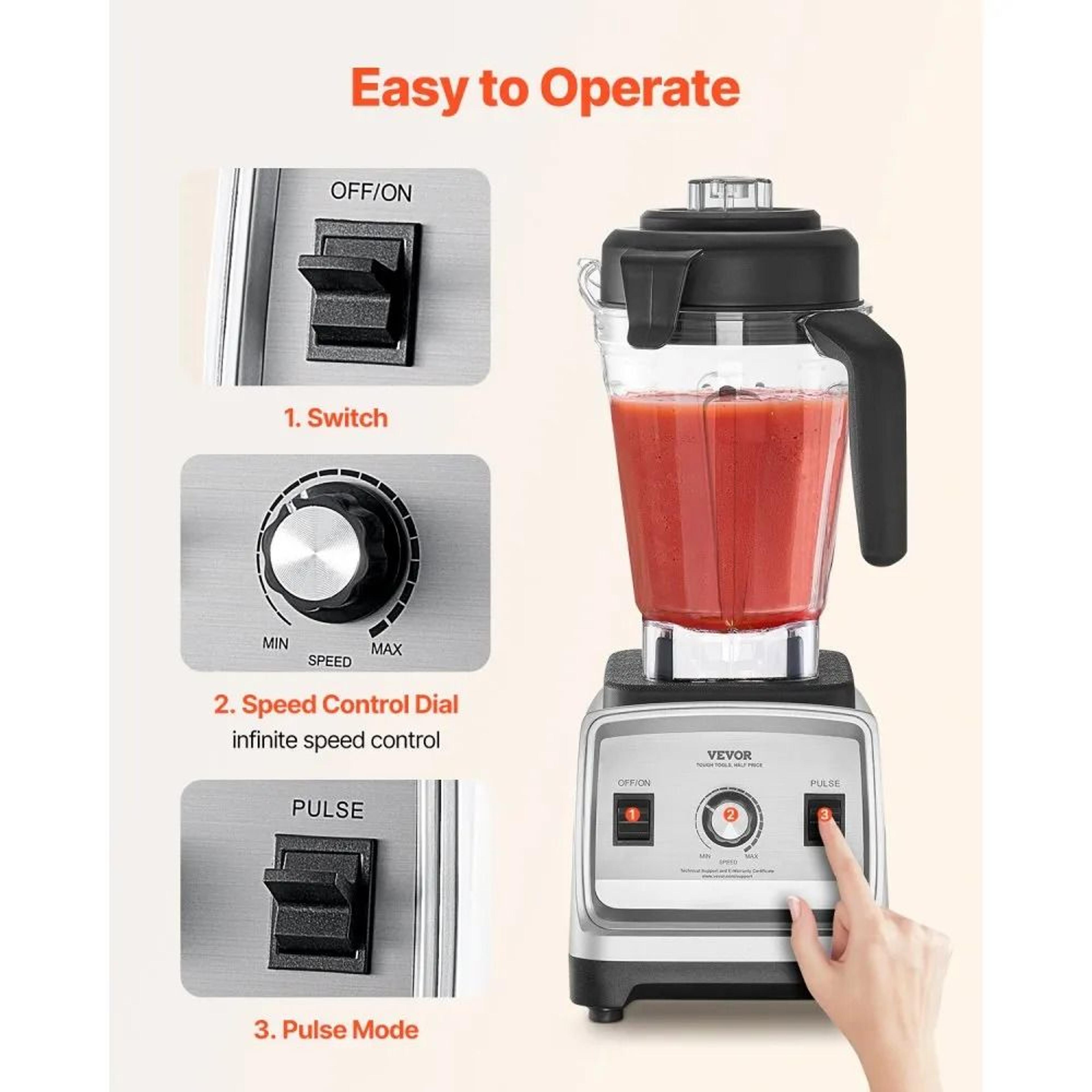 Professional 1400W Blender For Smoothies With 85 Oz Large Capacity Food Processor 7