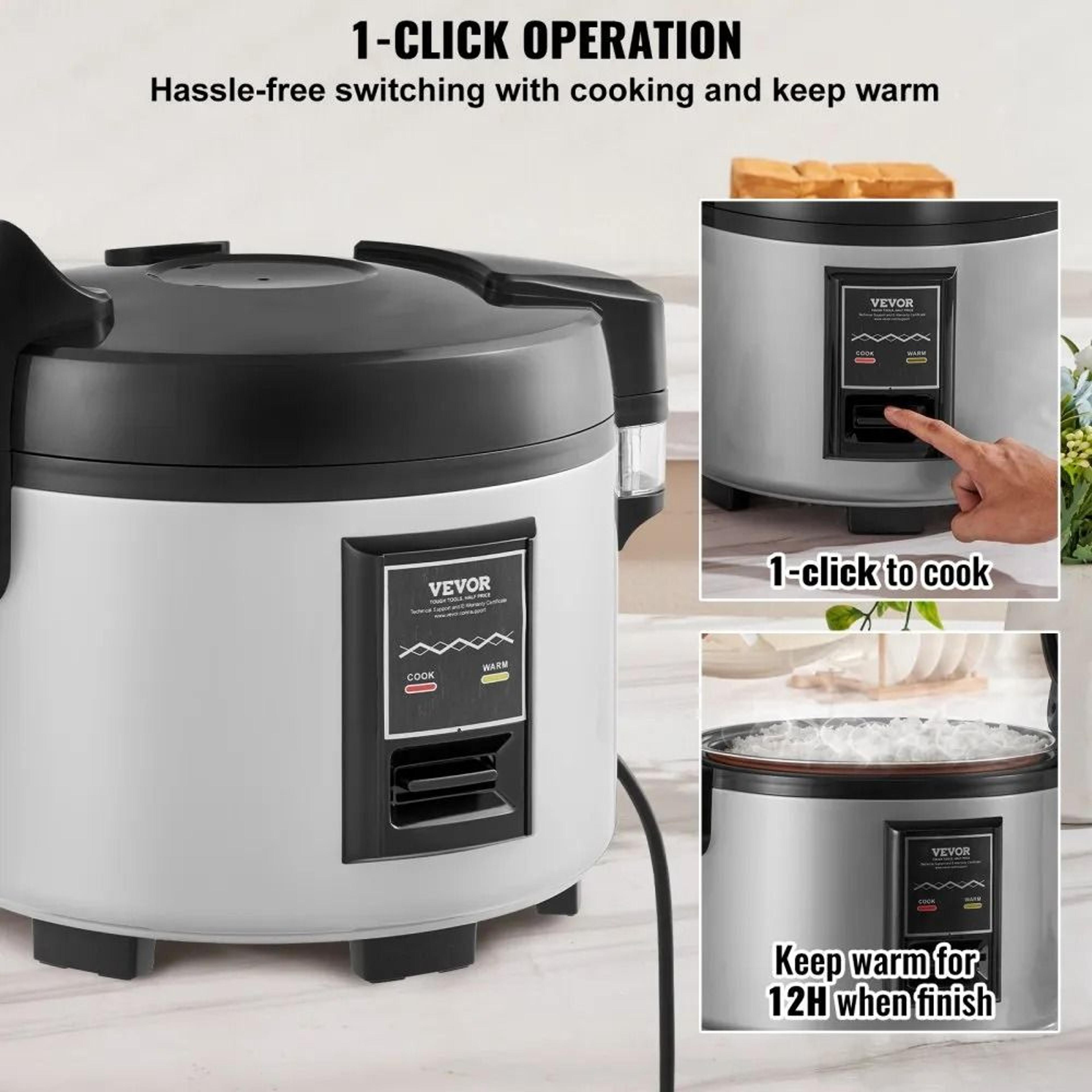 70 Cup Commercial Rice Cooker And Warmer With 15L Nonstick Pot 3