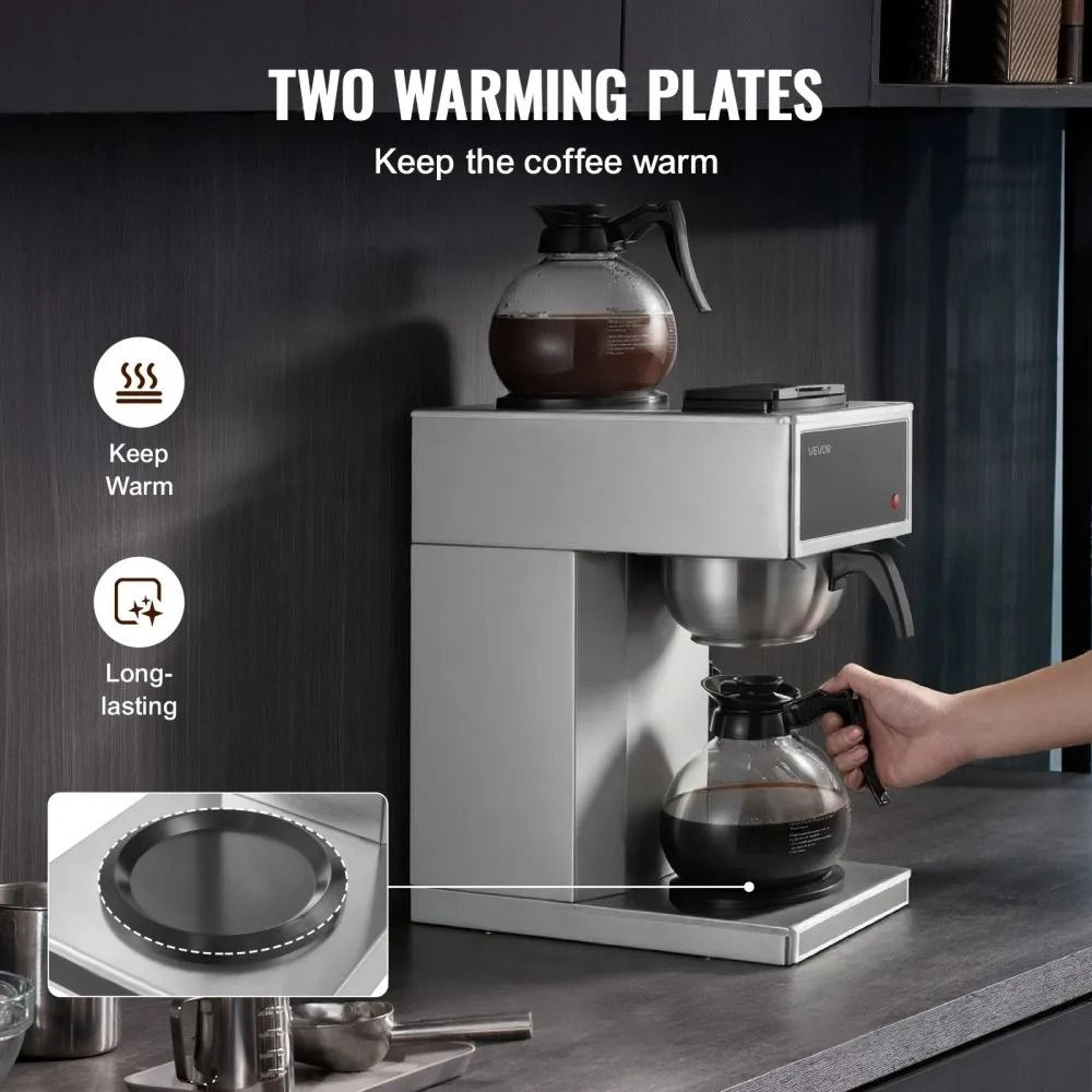 RapidBrew 12 Cup Commercial Drip Coffee Maker With Dual Warmers 4