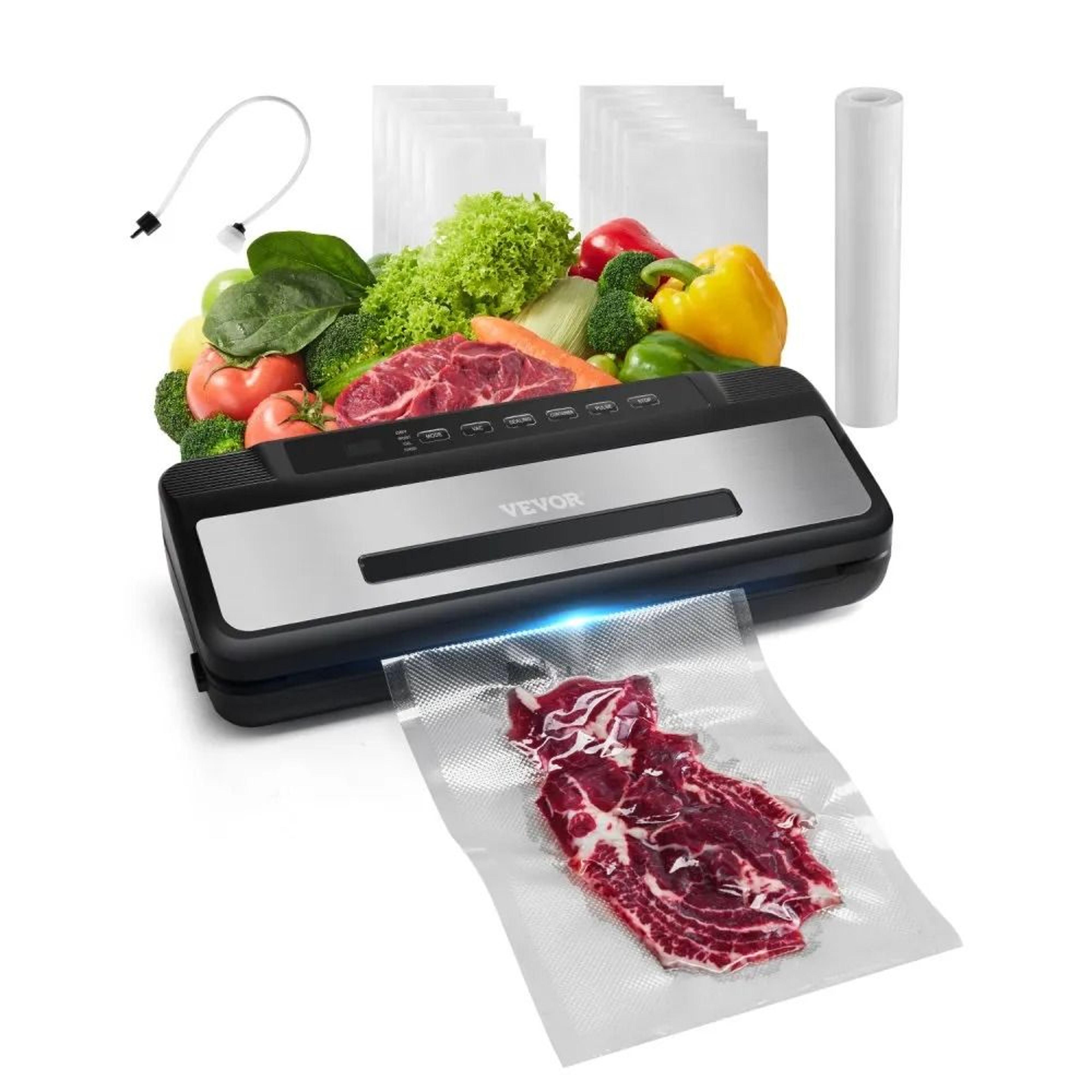 7 in 1 vacuum sealer machine with 80 kpa suction and built in cutter