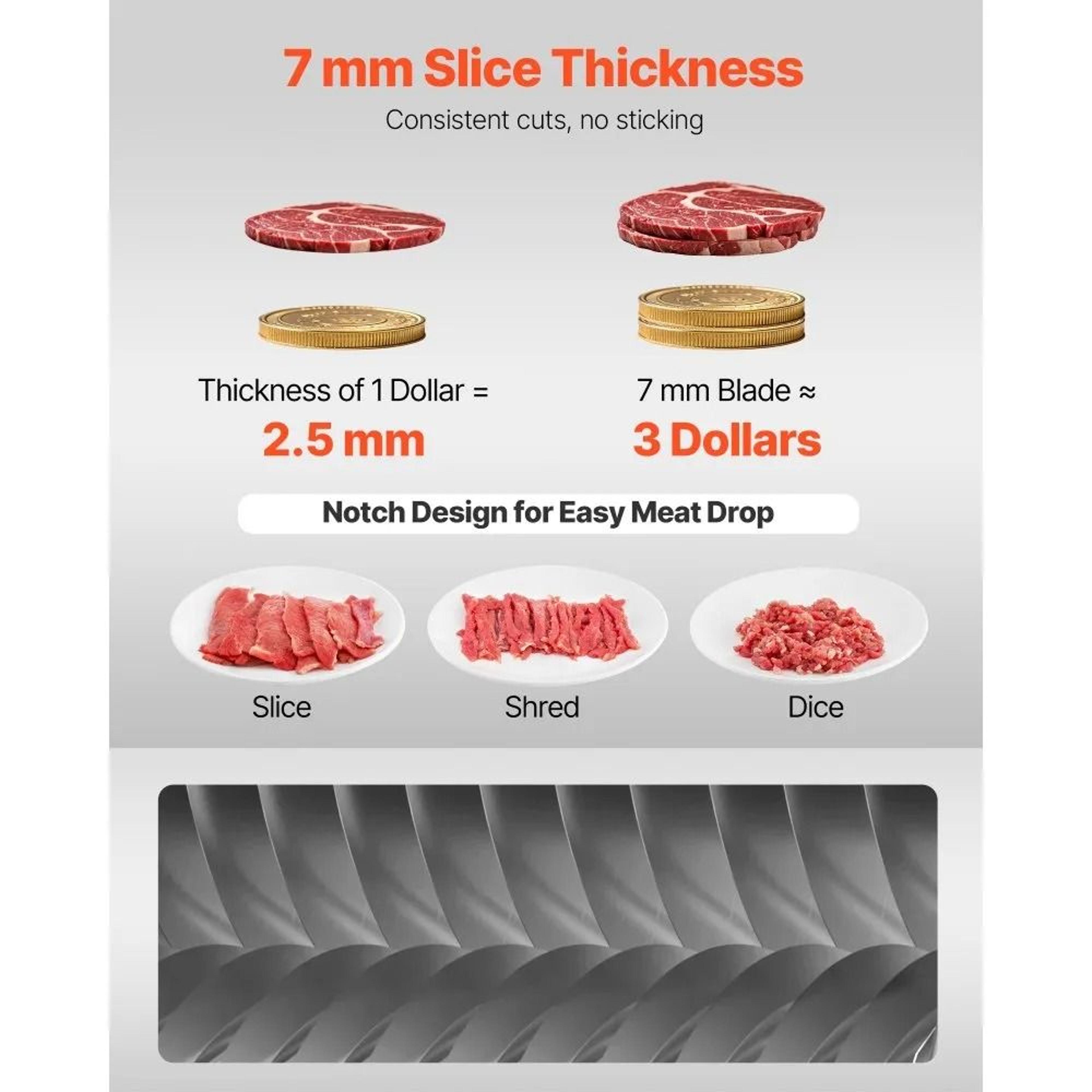 7 Mm Commercial Meat Cutter Replacement Blade For Model 90 5