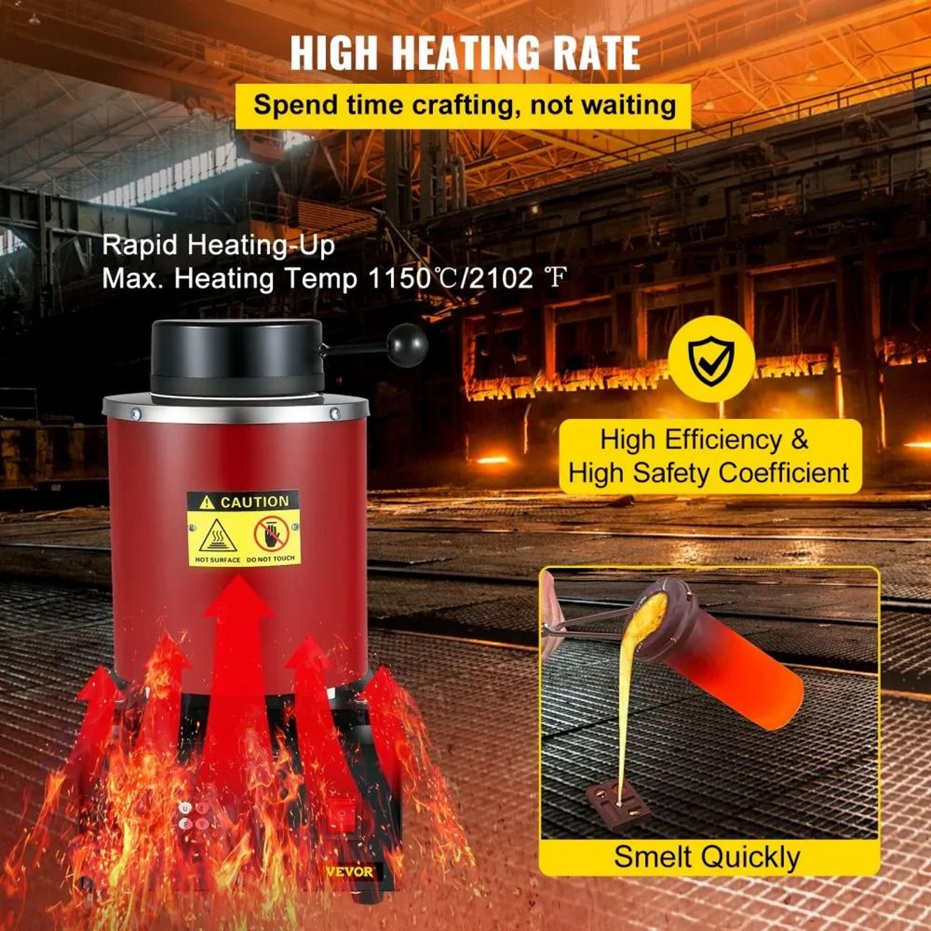 3KG Gold Melting Furnace With Digital PID Control And Complete Crucible Kit 1