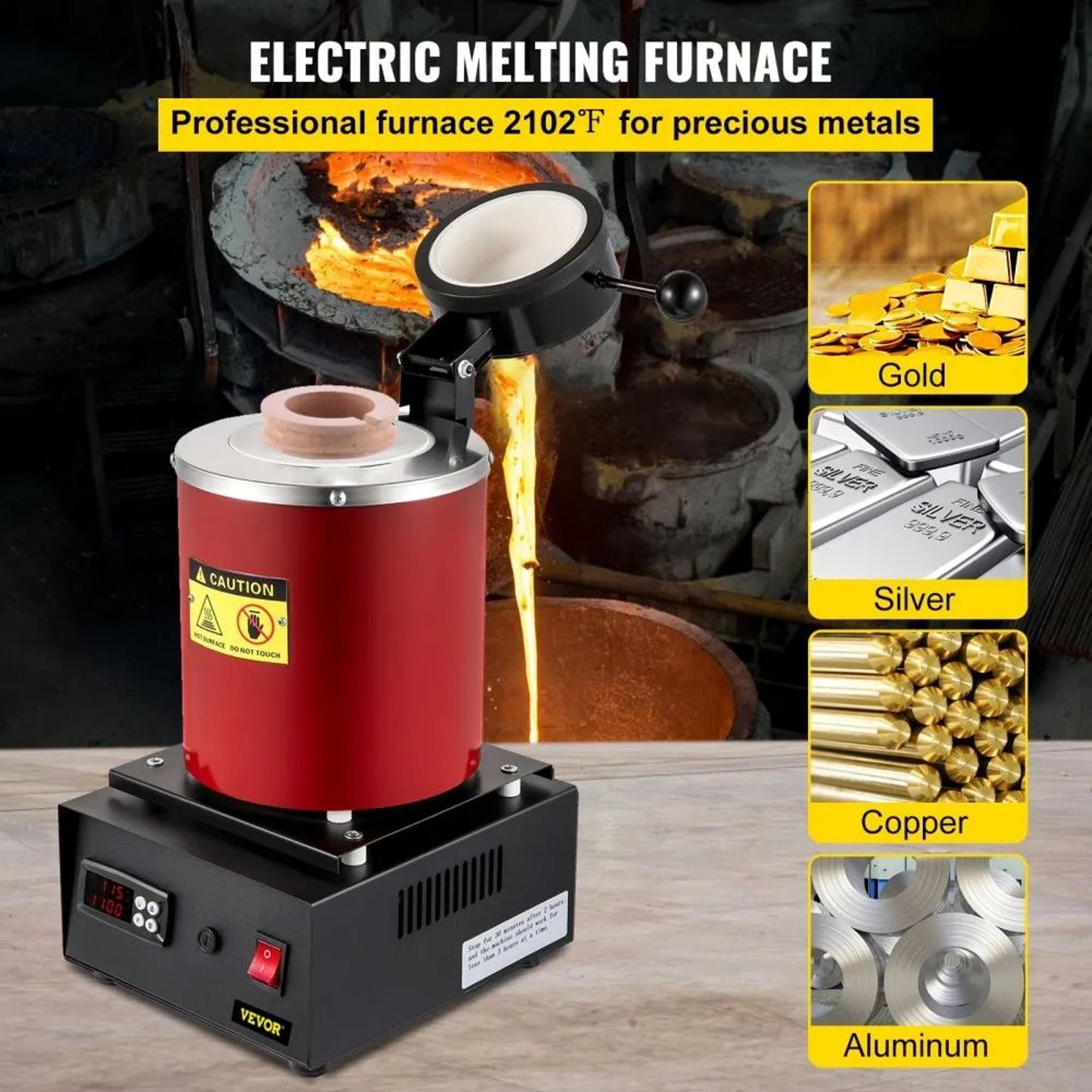 3KG Gold Melting Furnace With Digital PID Control And Complete Crucible Kit 4
