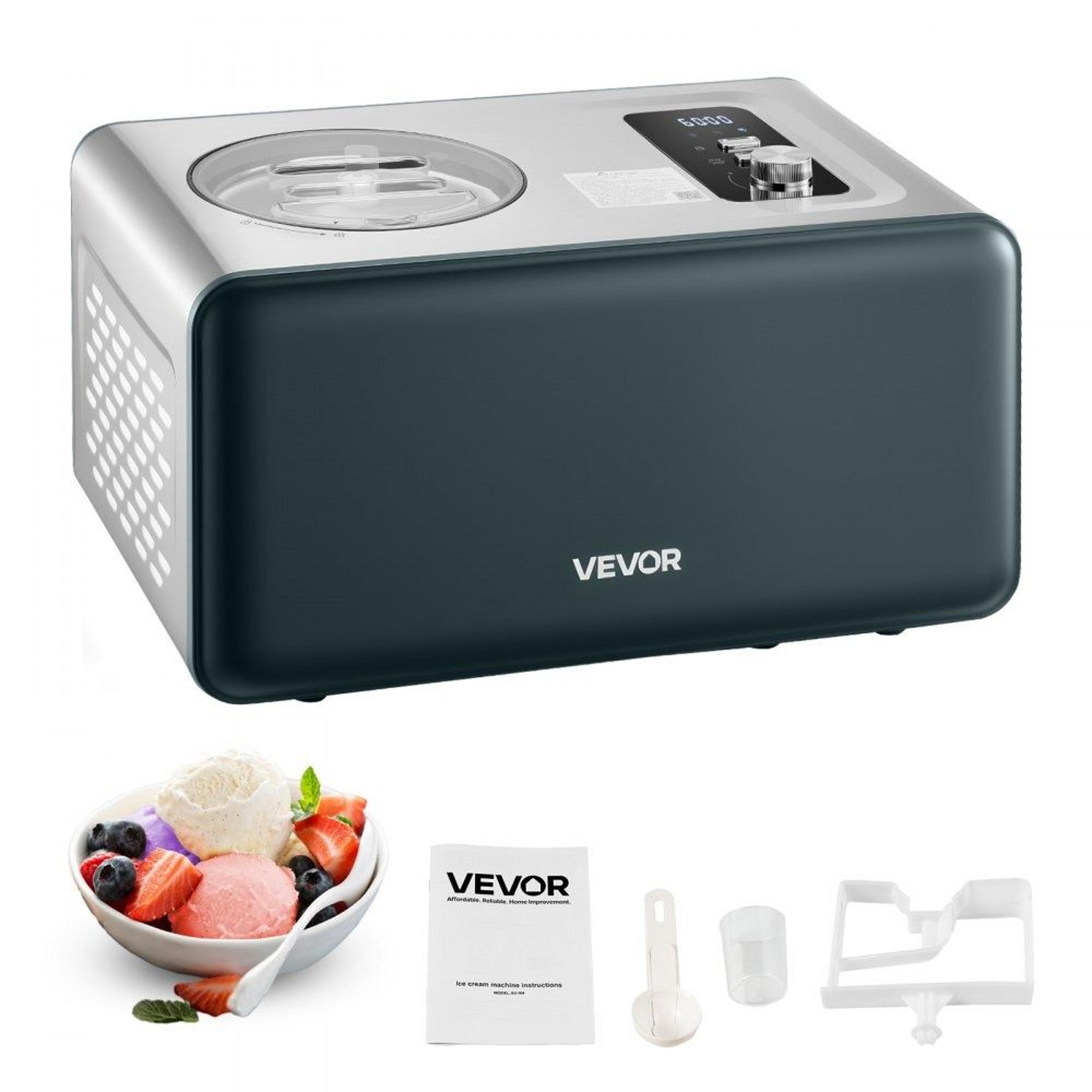 1.5 qt compressor ice cream maker with no pre-freezing and 3 smart modes