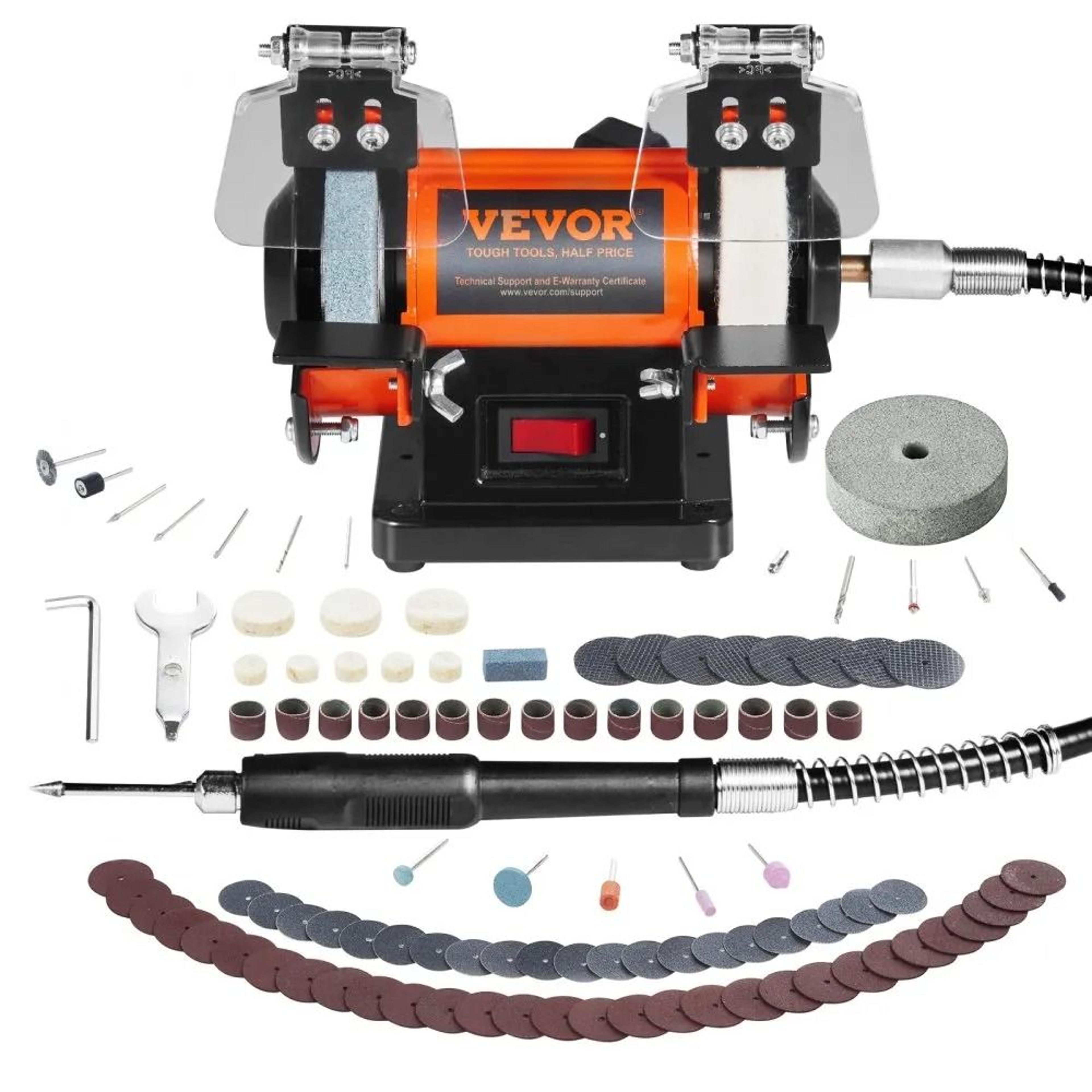 3590 rpm jewelry polisher and bench buffer with 100 piece tool kit