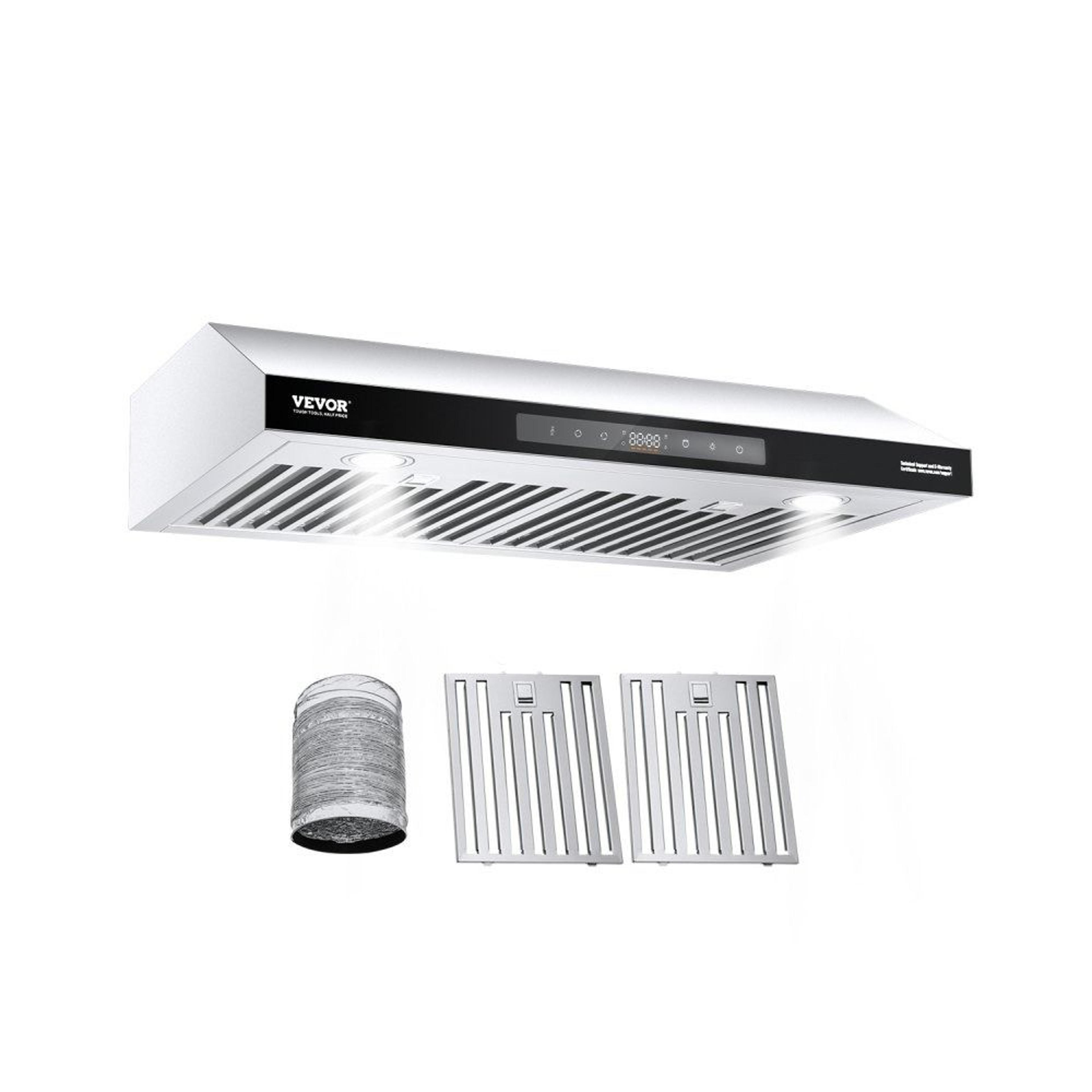 900cfm under cabinet range hood with smart gesture touch control stainless steel vent hood