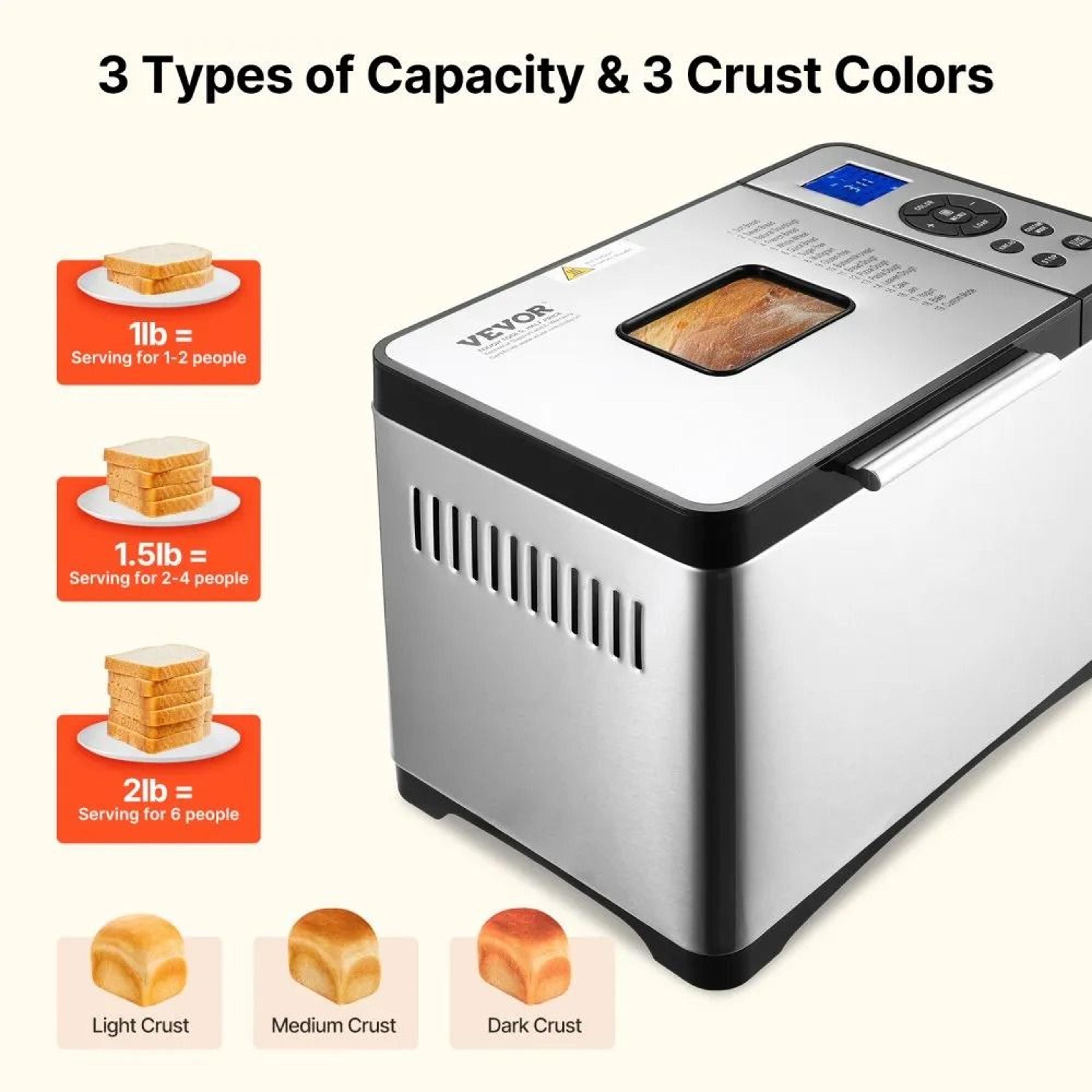 19in1 Bread Maker Machine 2LB Automatic Dough Maker With Ceramic Pan 4