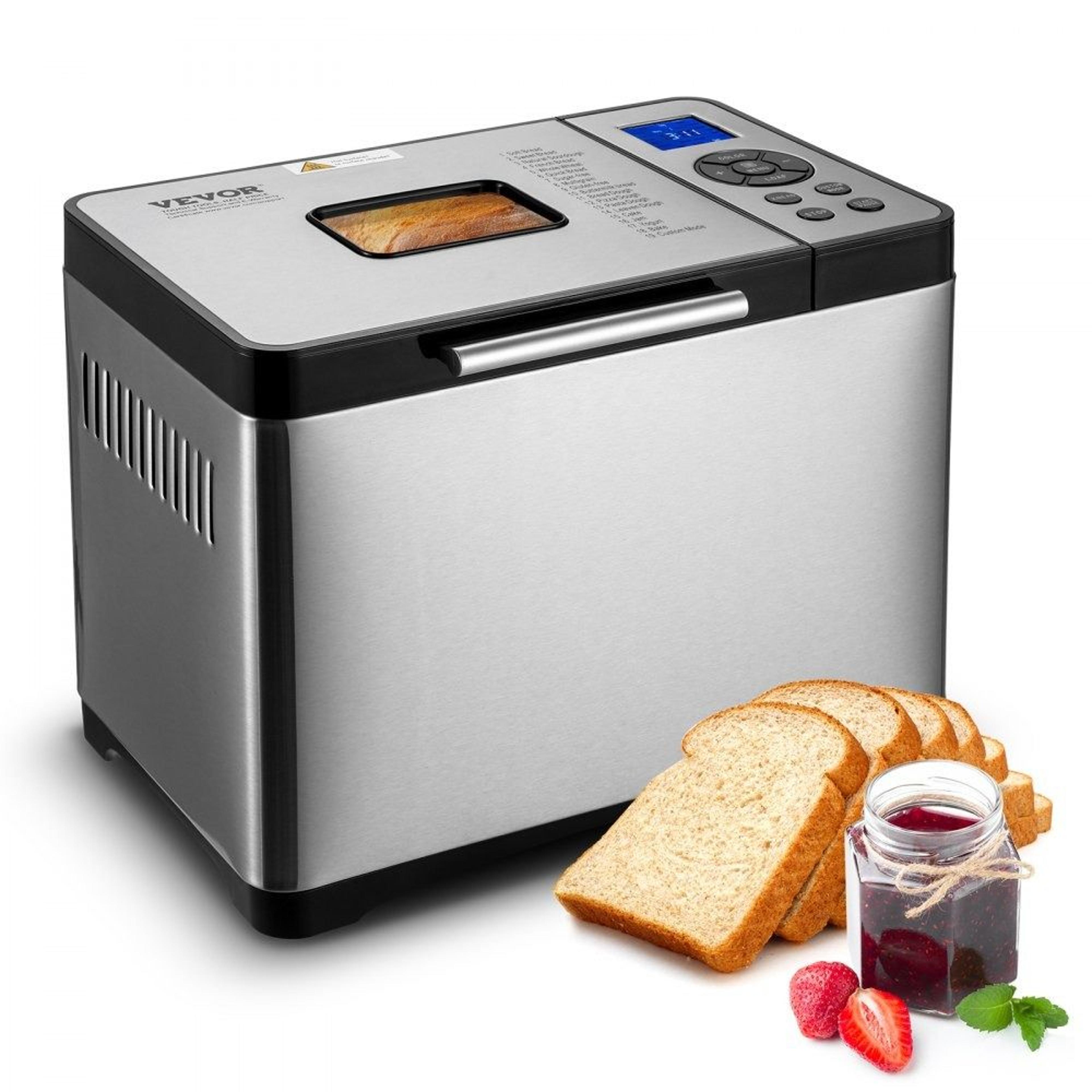 19-in-1 bread maker machine 2lb automatic dough maker with ceramic pan