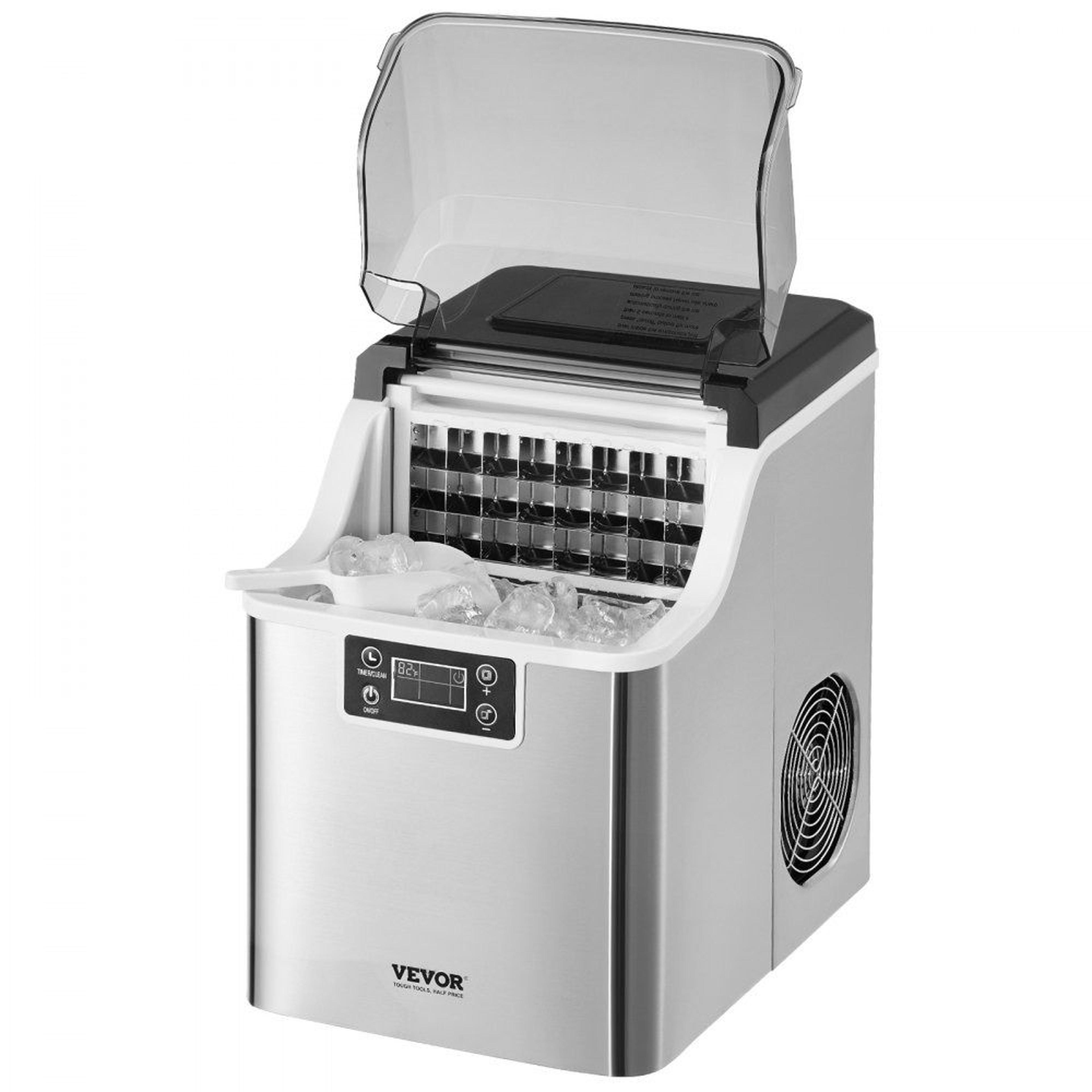 portable countertop ice maker 45lbs 24h with self cleaning and 3 ice cube sizes