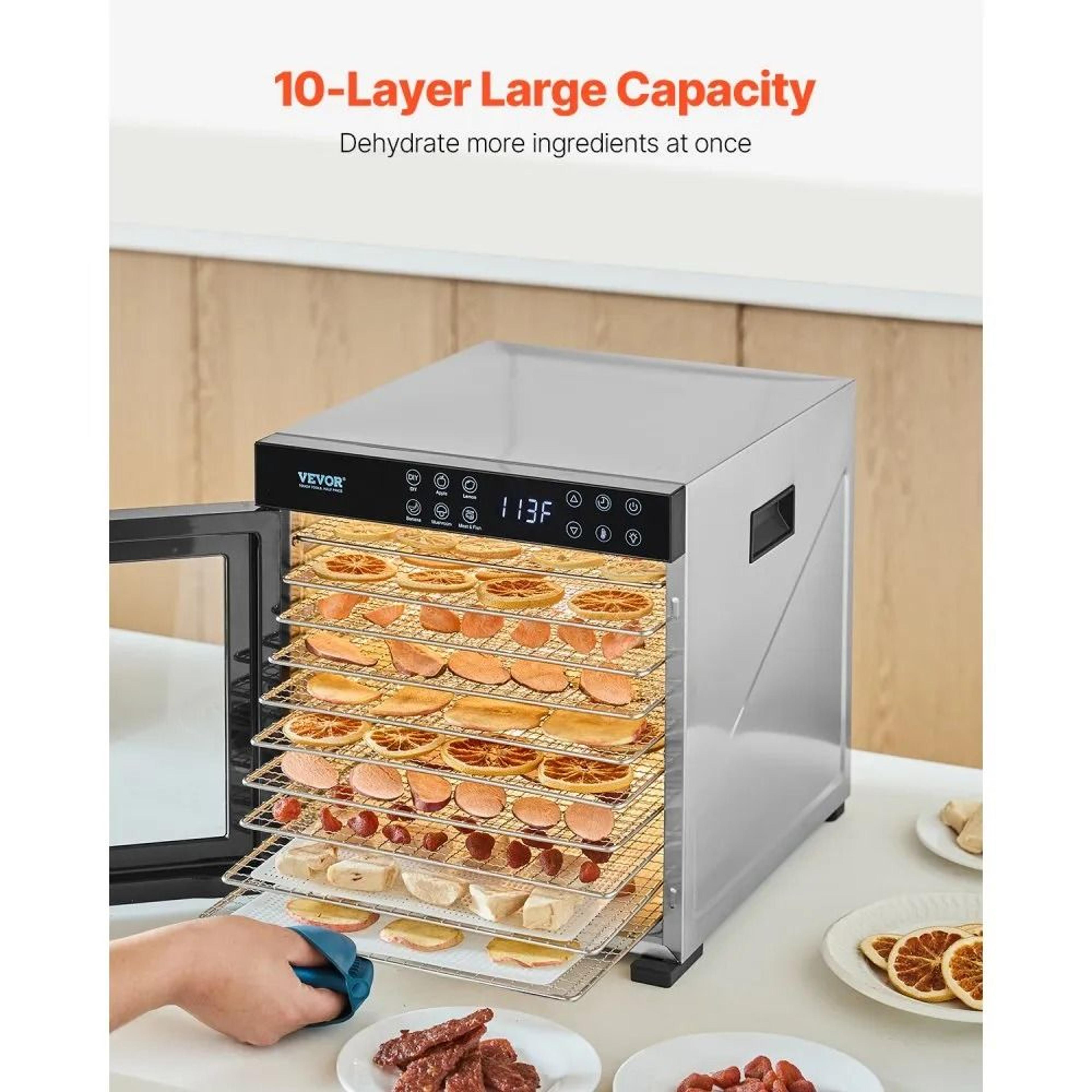 10 Tray Stainless Steel Food Dehydrator Machine With 1000W Power For Jerky Fruit And Vegetable Dryi 4