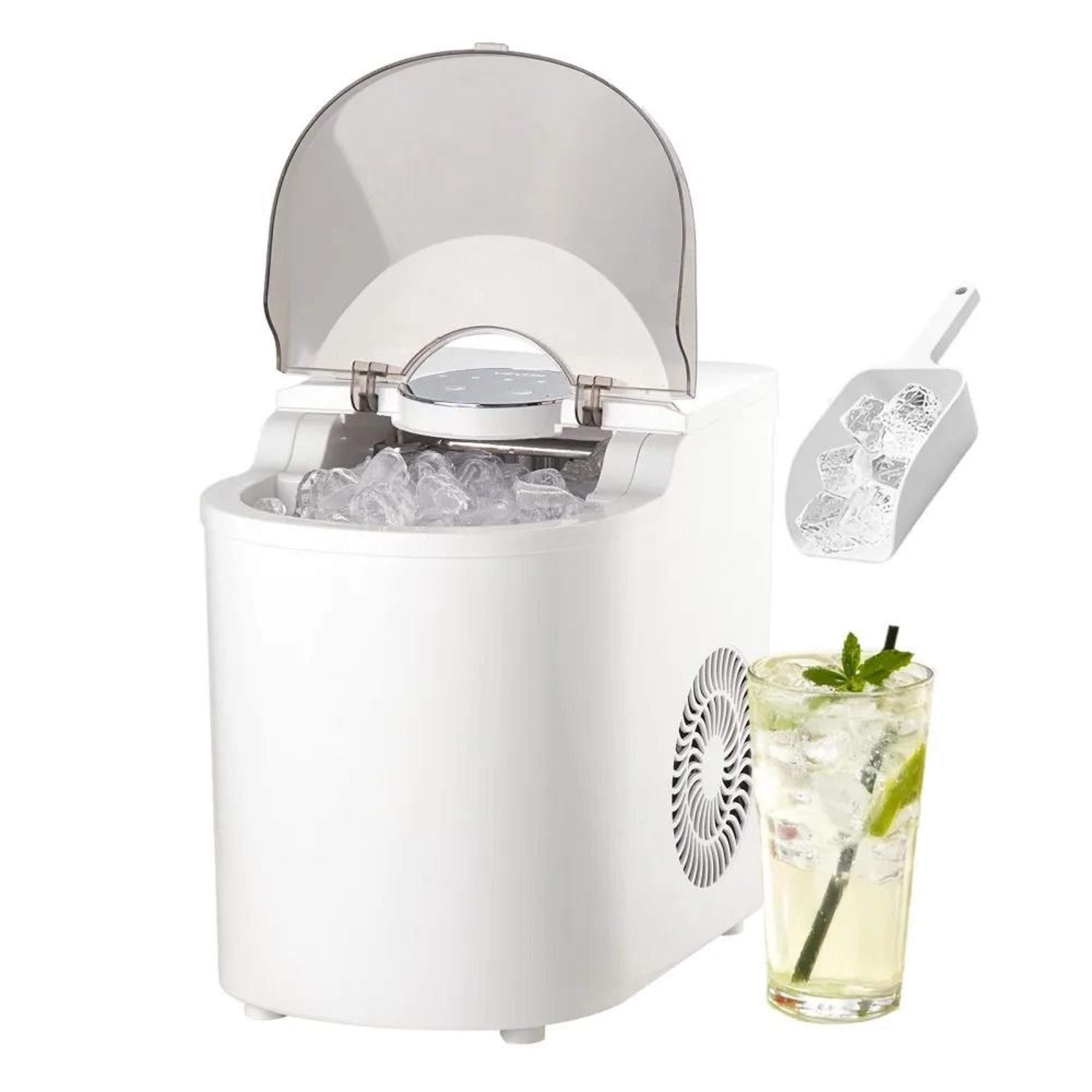 portable countertop ice maker with fast bullet ice production