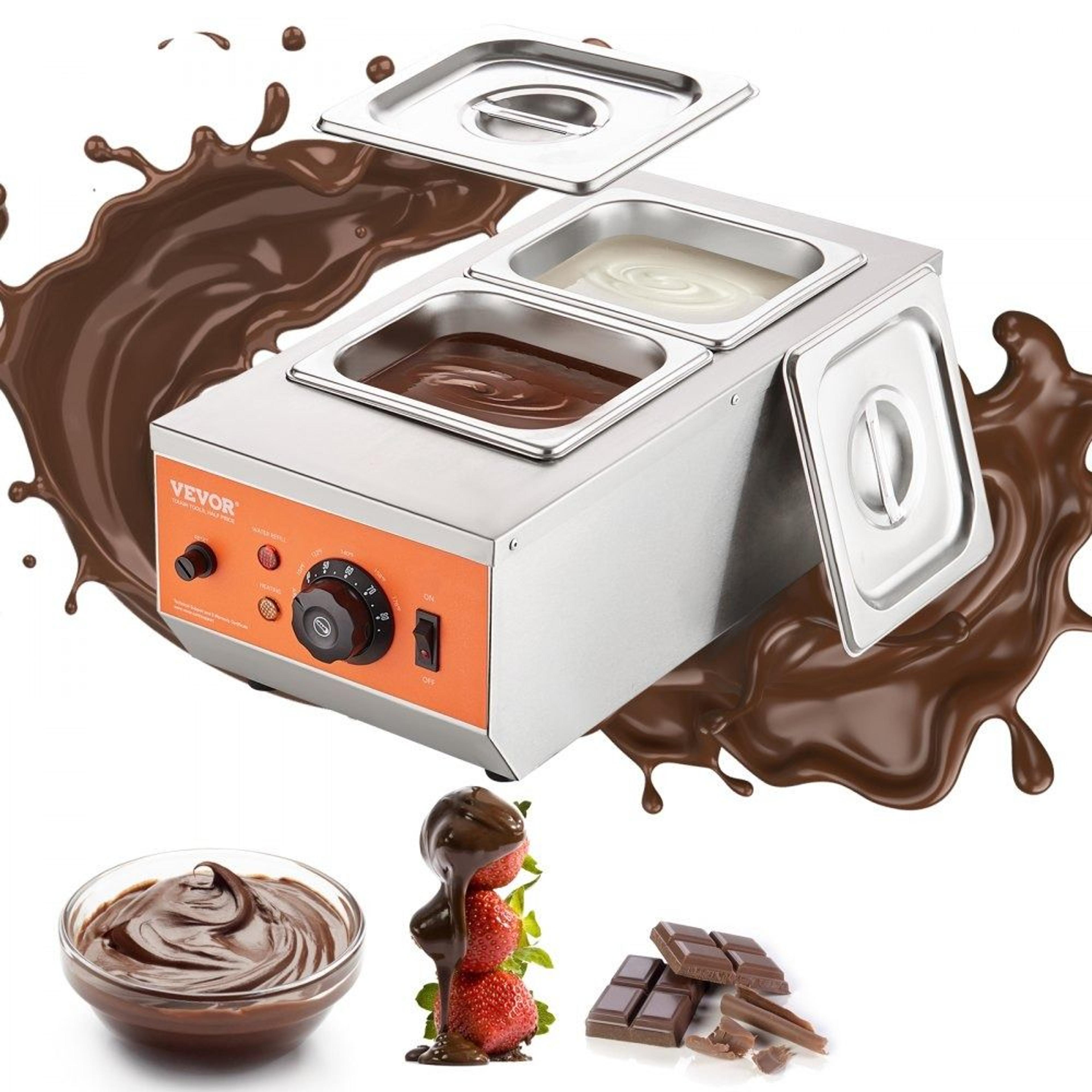 commercial chocolate melting machine with dual tanks temperature control