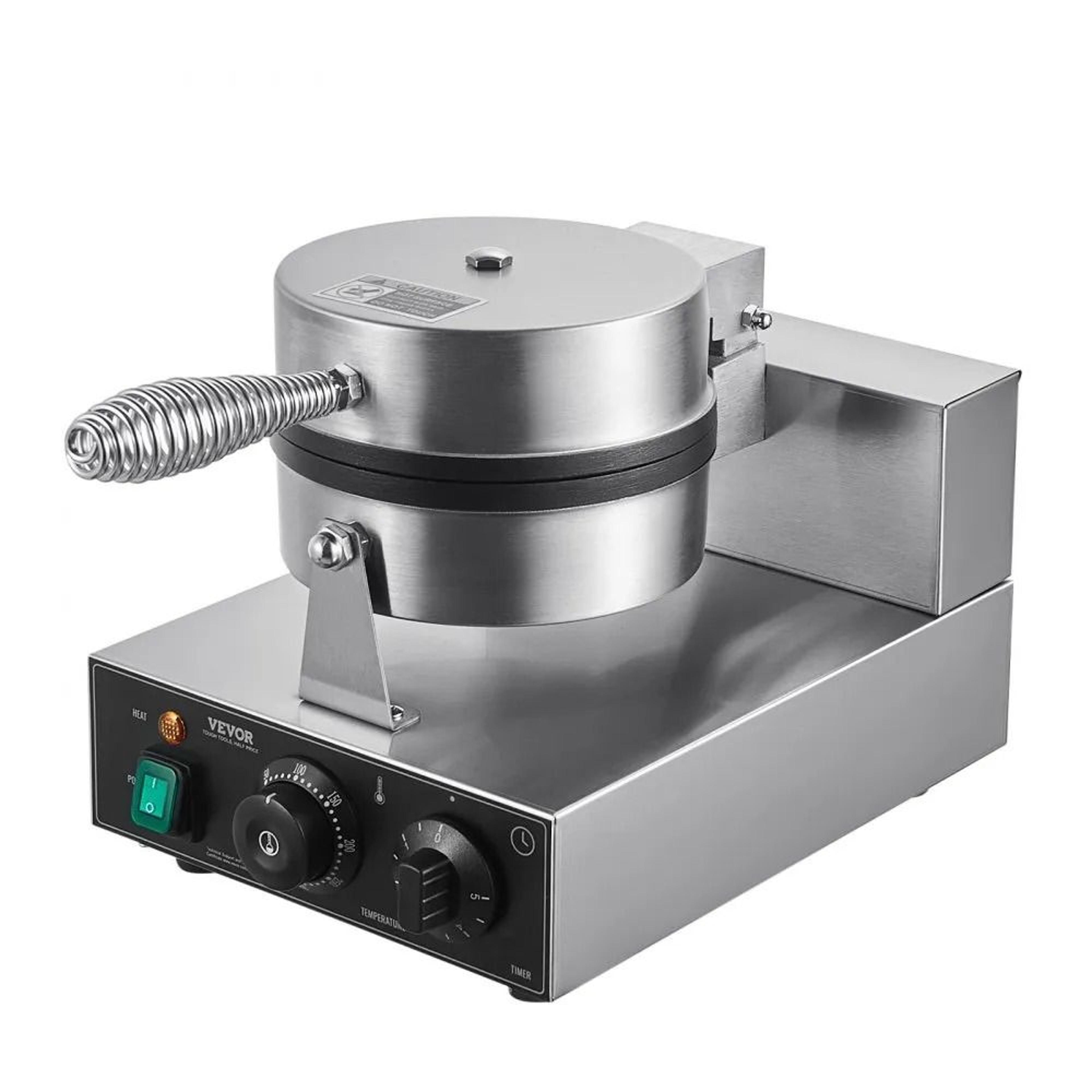 Commercial Round Belgian Waffle Maker 1230W Non Stick Waffle Iron With Timer And Temperature Contro 8