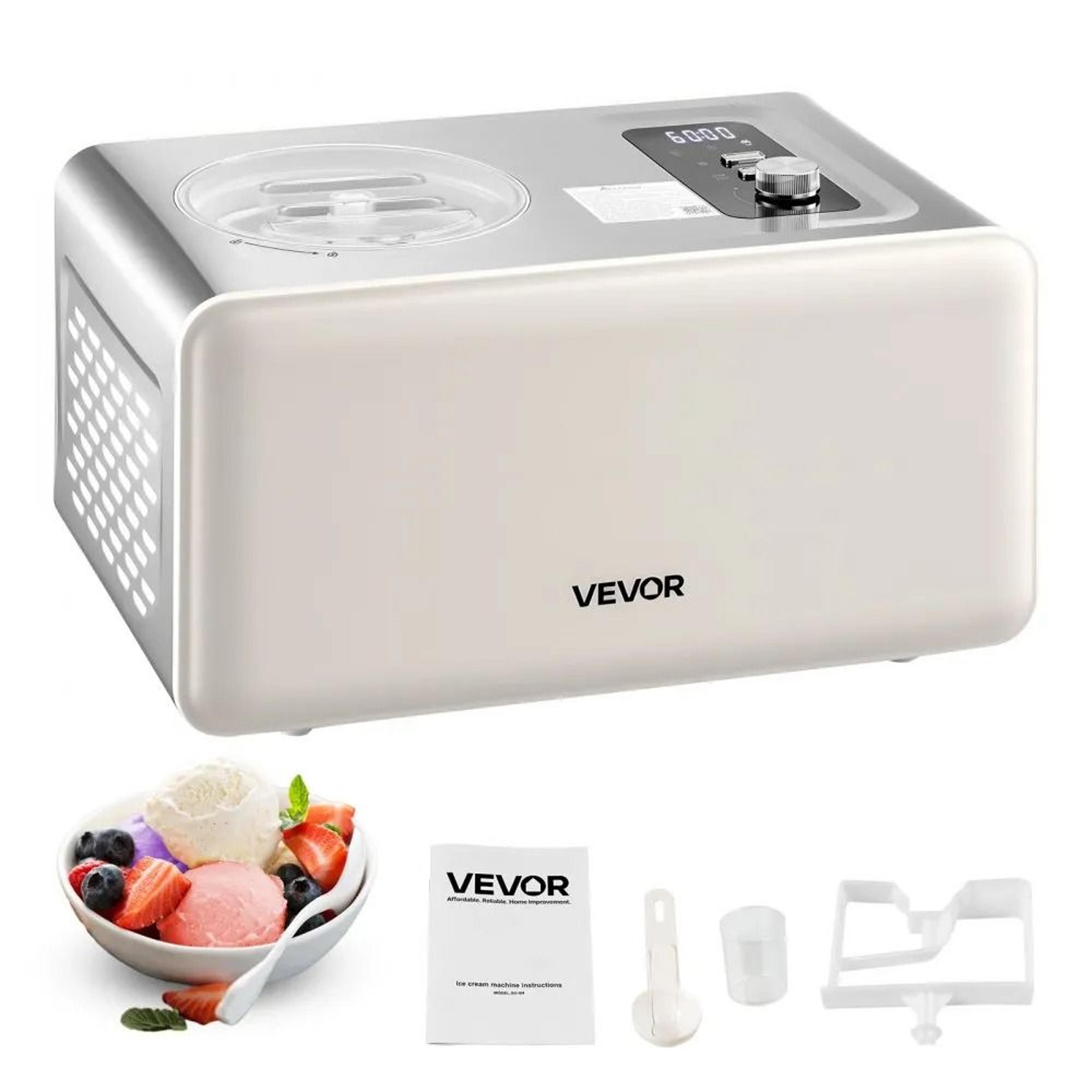 2 quart automatic ice cream maker with built in compressor no pre freeze gelato machine