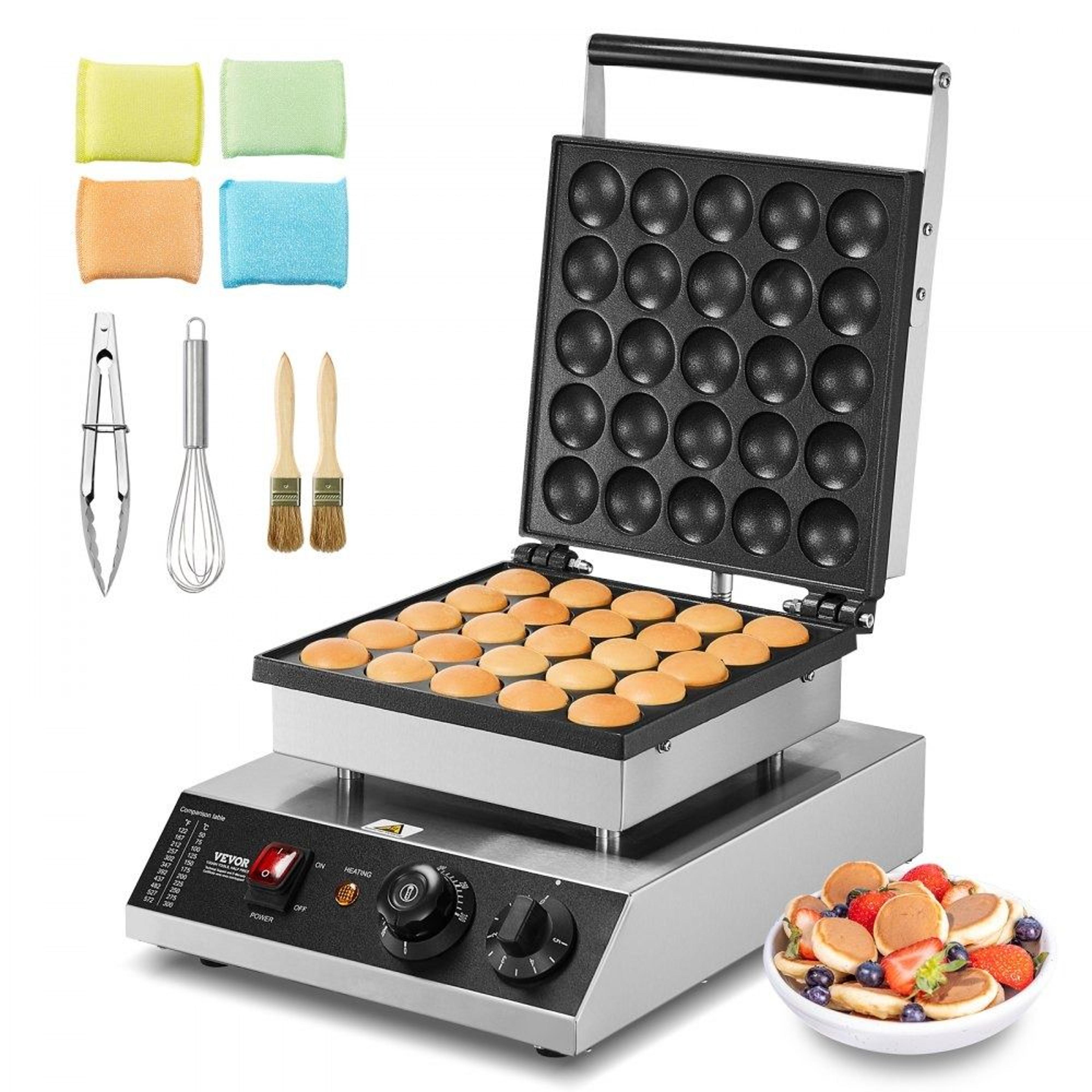 mini dutch pancake maker 25pcs commercial poffertjes baker machine with temperature control