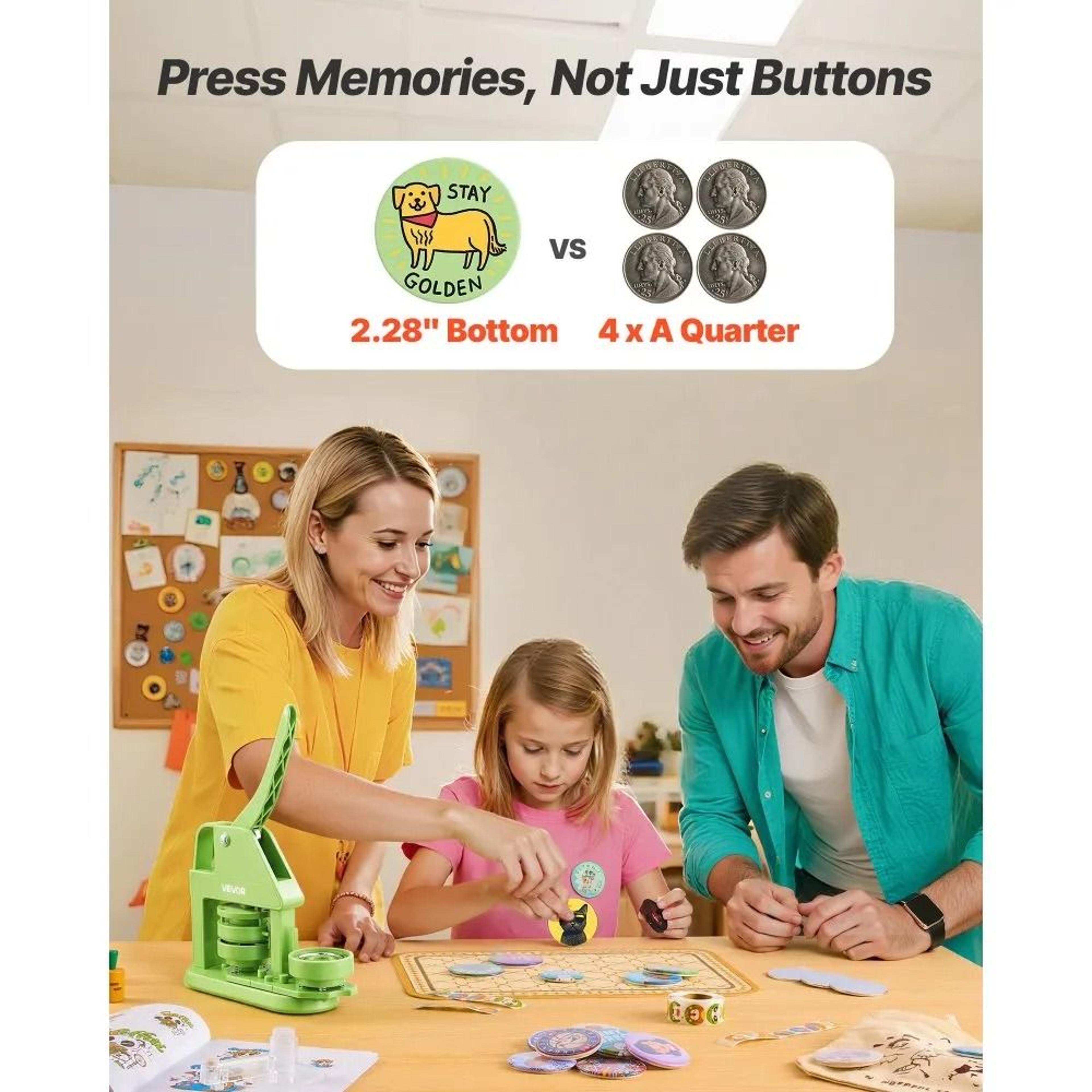 Button Maker Machine 228 Inch DIY Pin Press For Custom Badges And Personalized Pins 1