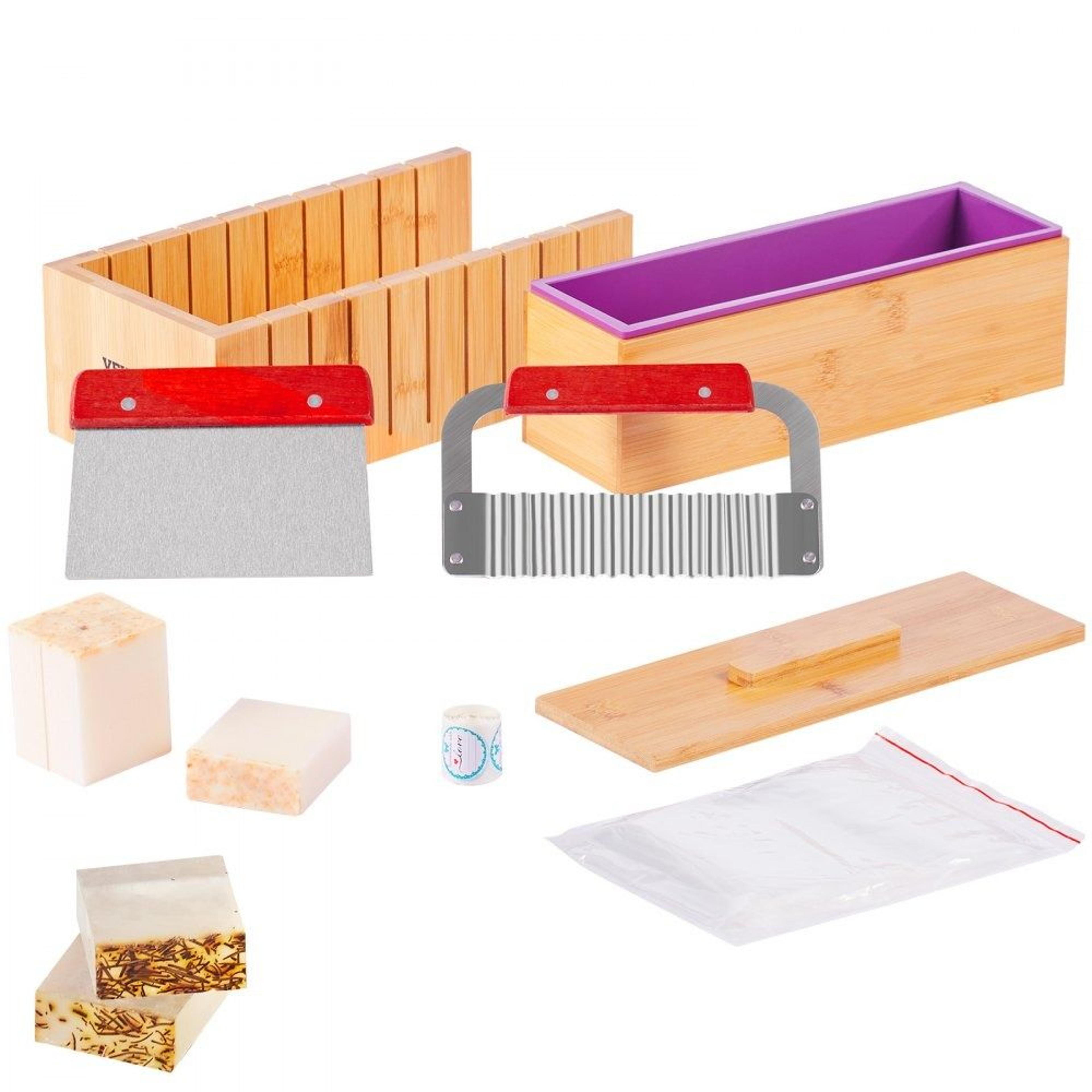 soap making kit with bamboo cutter box silicone mold and soap tools