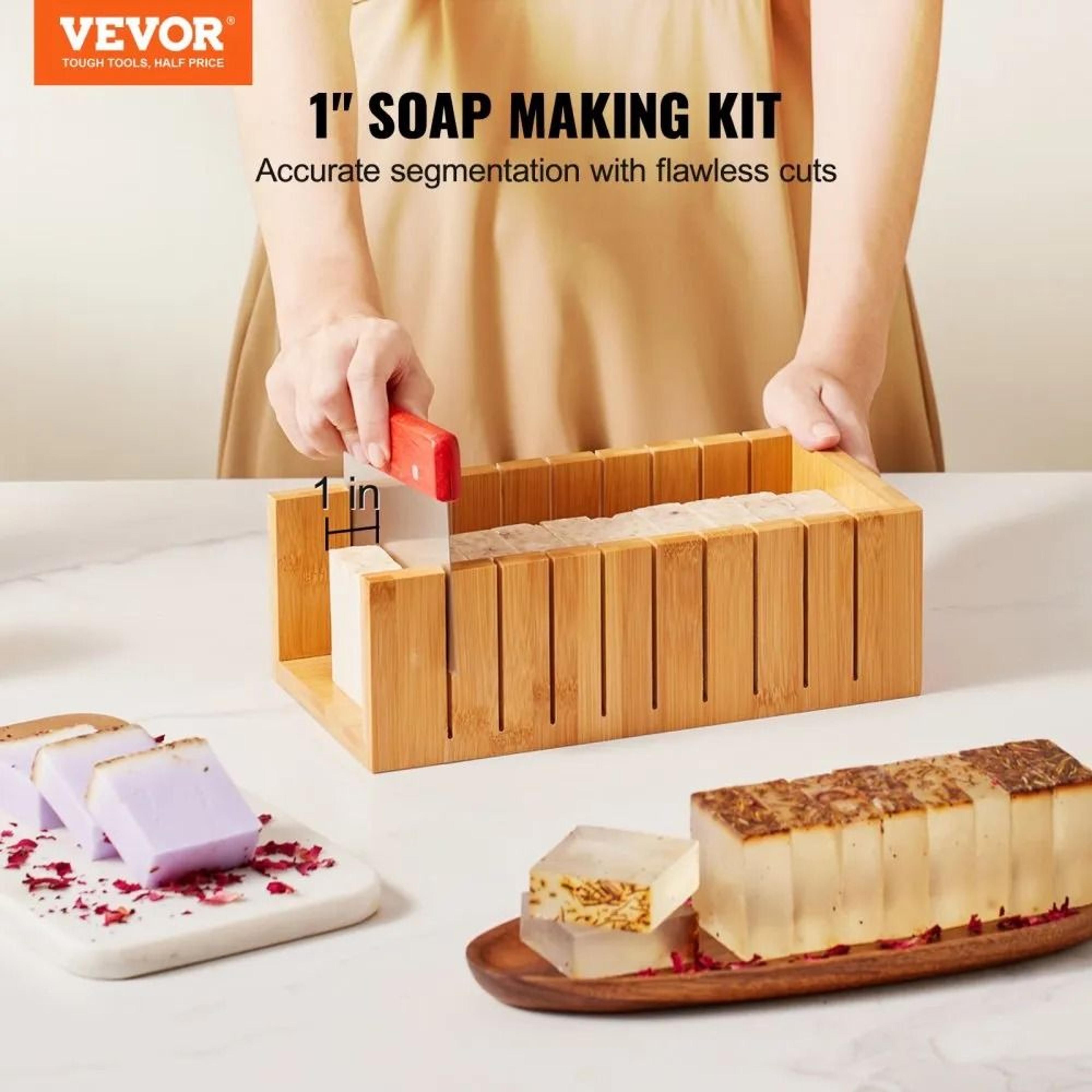 Soap Making Kit With Bamboo Cutter Box Silicone Mold And Soap Tools 5