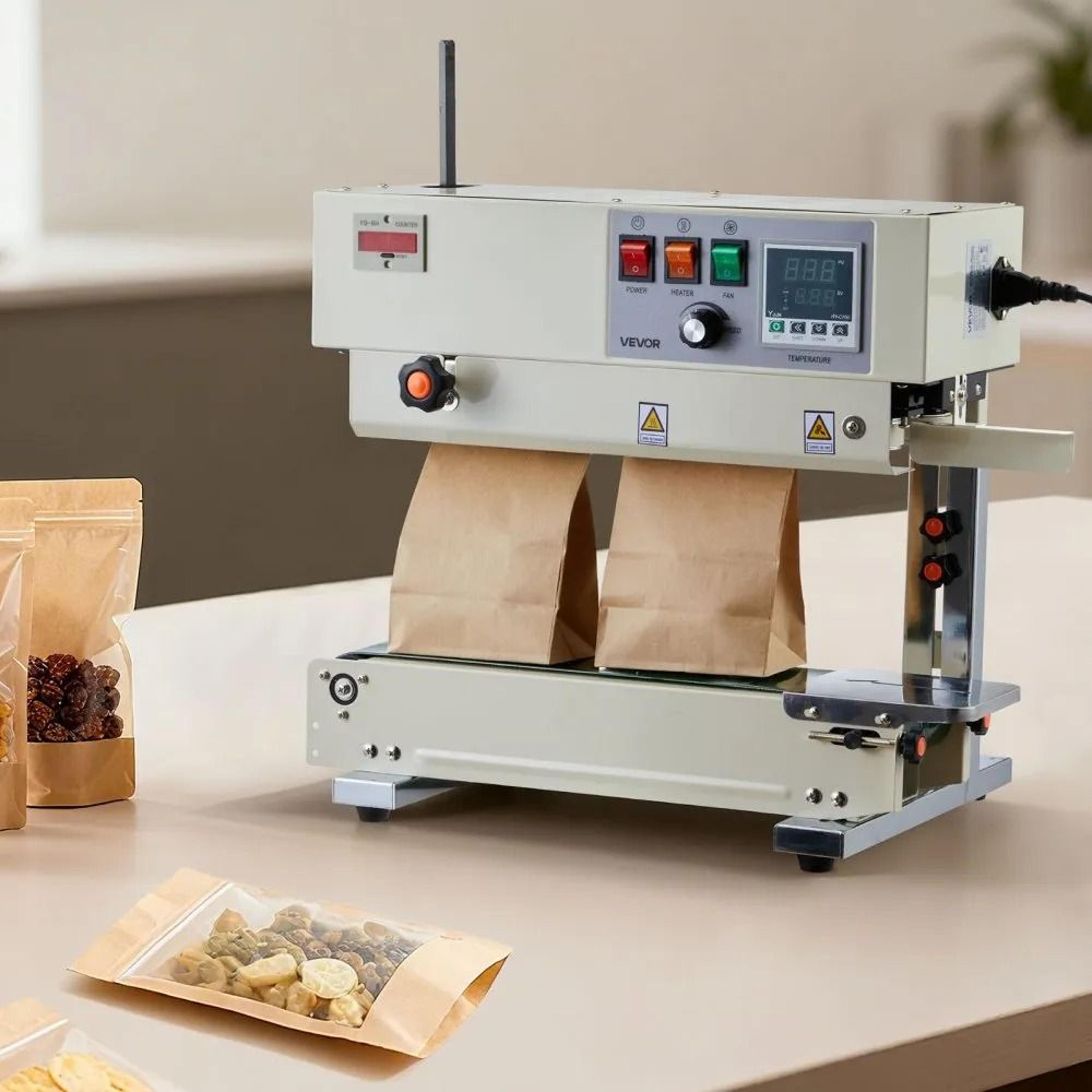 Continuous Band Sealer Machine With Adjustable Heat And Date Printing For Plastic Bags 5