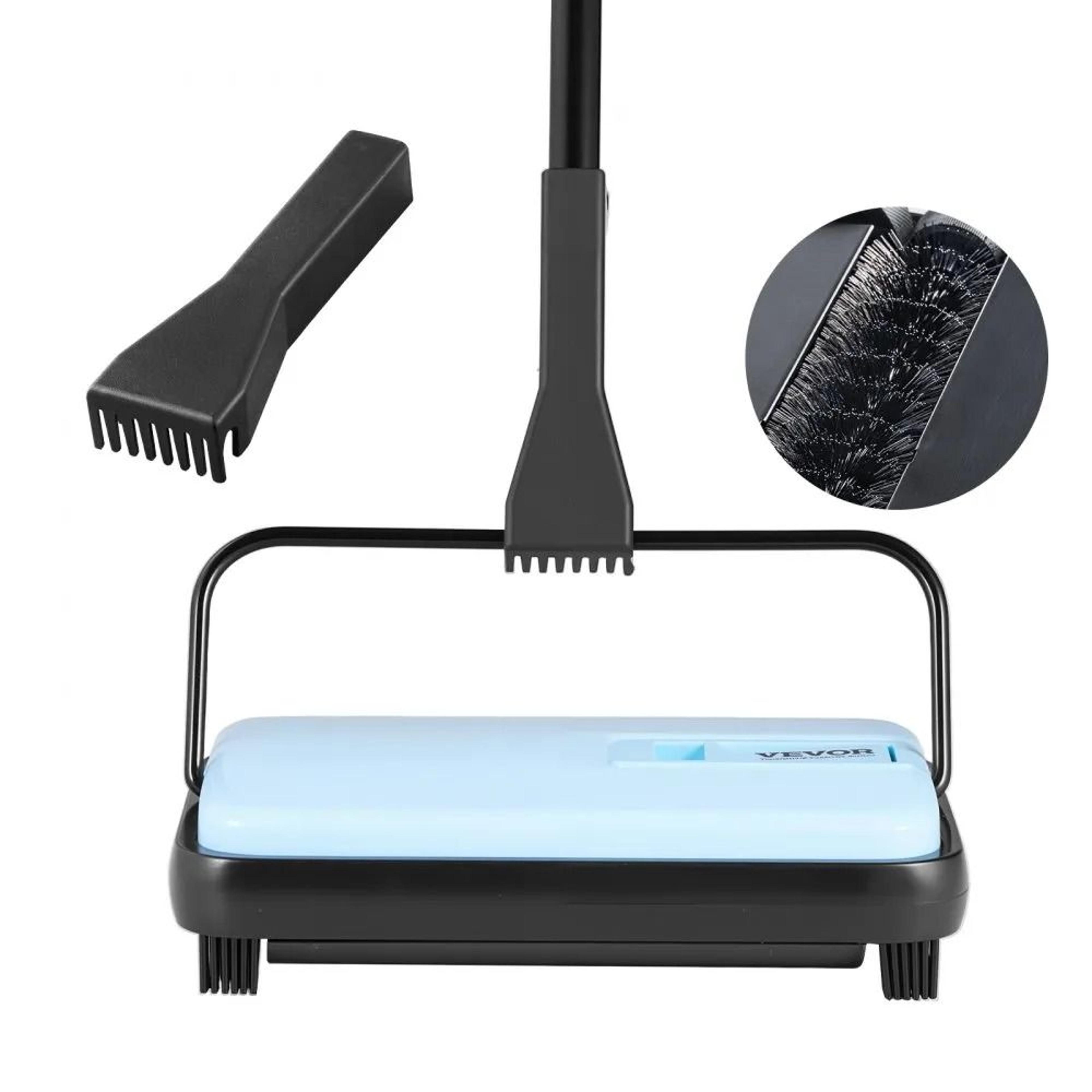 Manual Carpet Sweeper With Rotating Brush For Pet Hair Dust And Quick Floor Cleaning 7