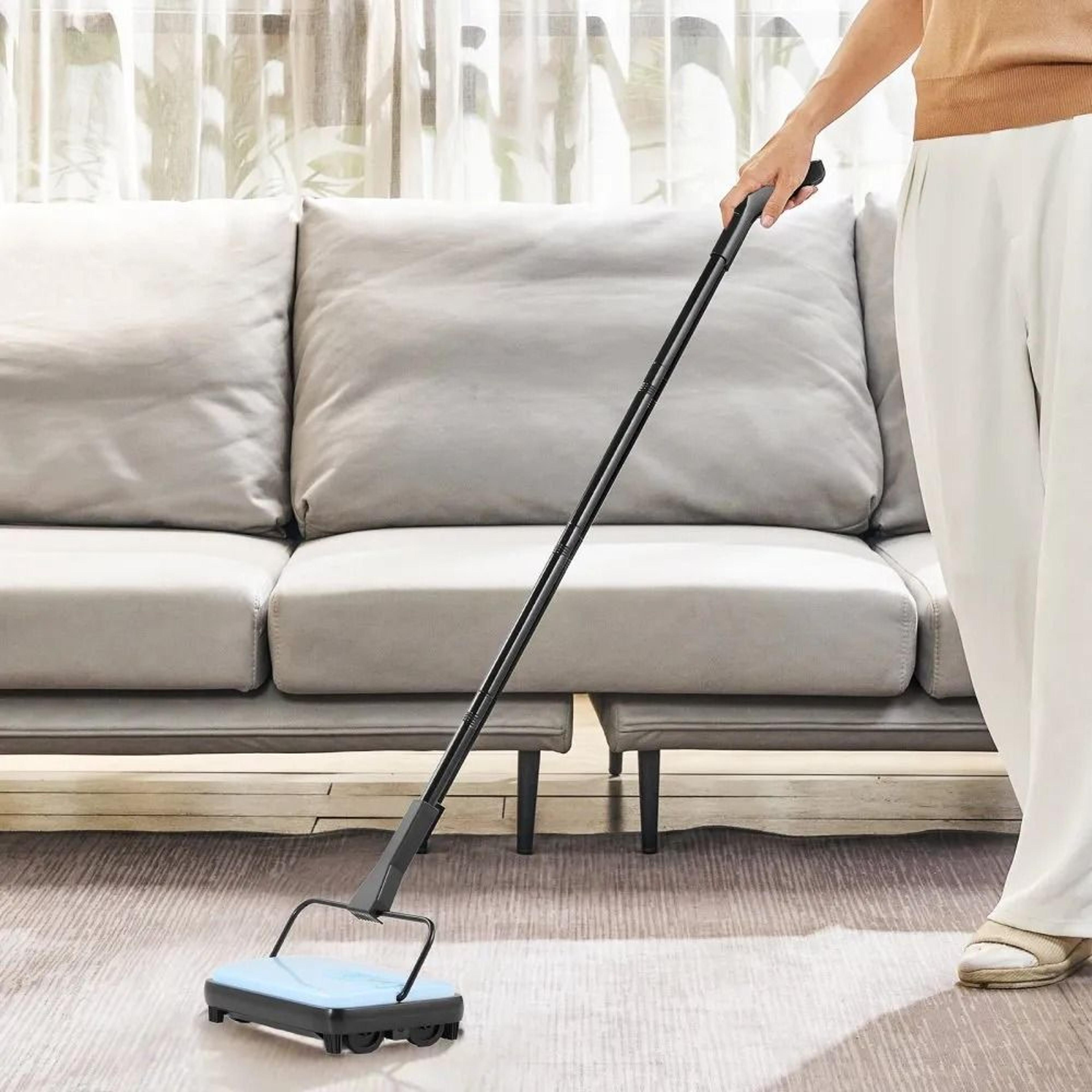 Manual Carpet Sweeper With Rotating Brush For Pet Hair Dust And Quick Floor Cleaning 6