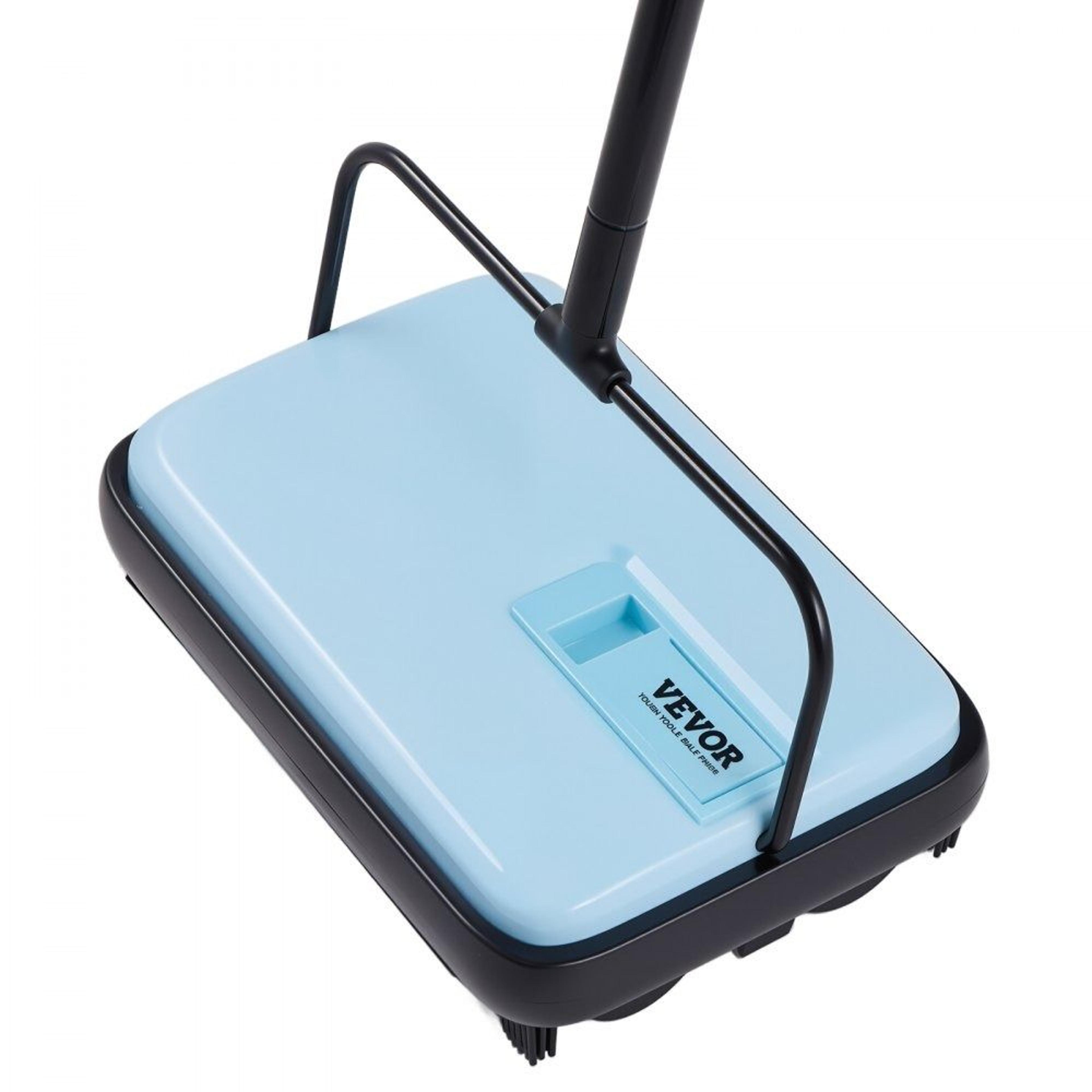 manual carpet sweeper with rotating brush for pet hair dust and quick floor cleaning