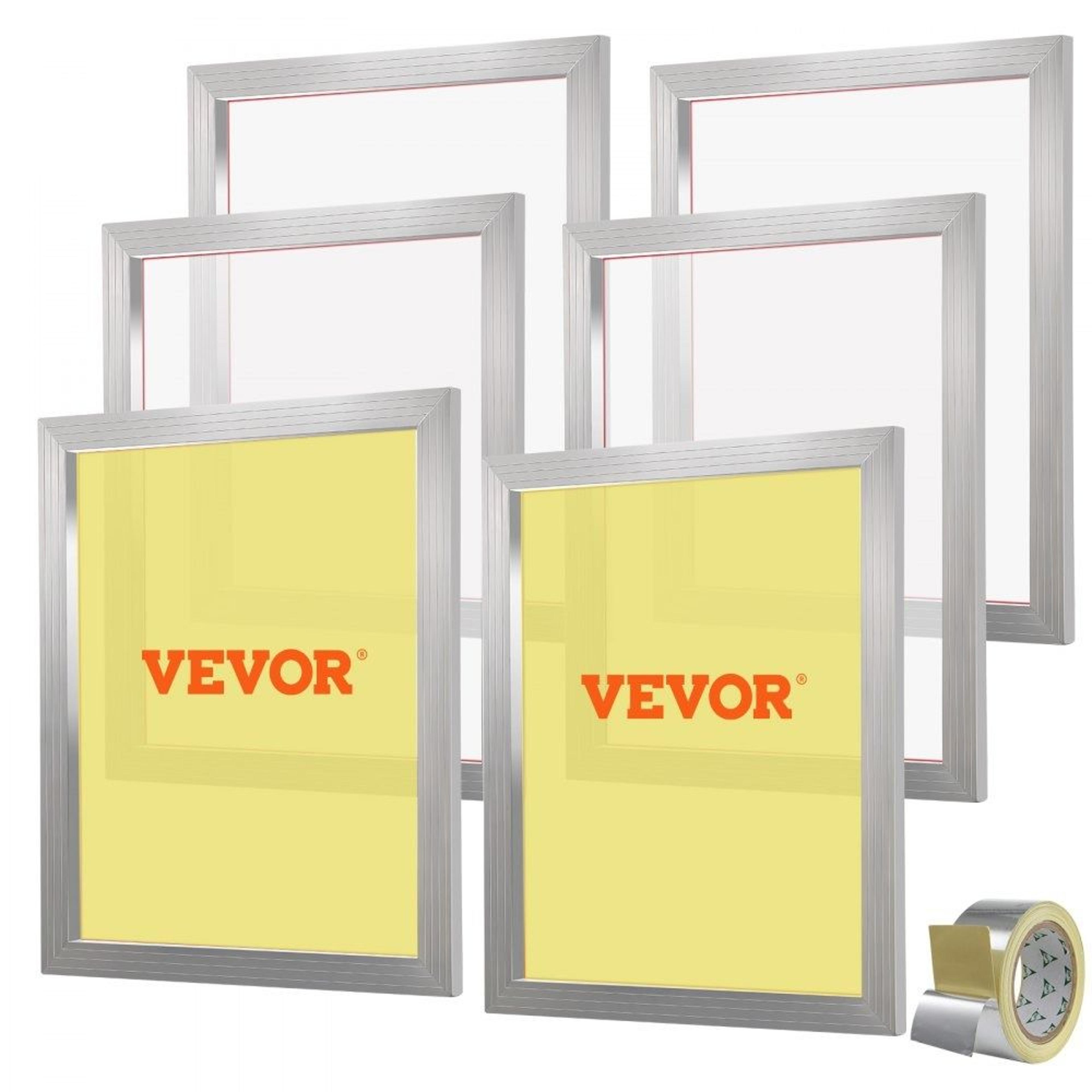 screen printing kit 6 piece aluminum frames with 160 mesh for diy t shirt printing