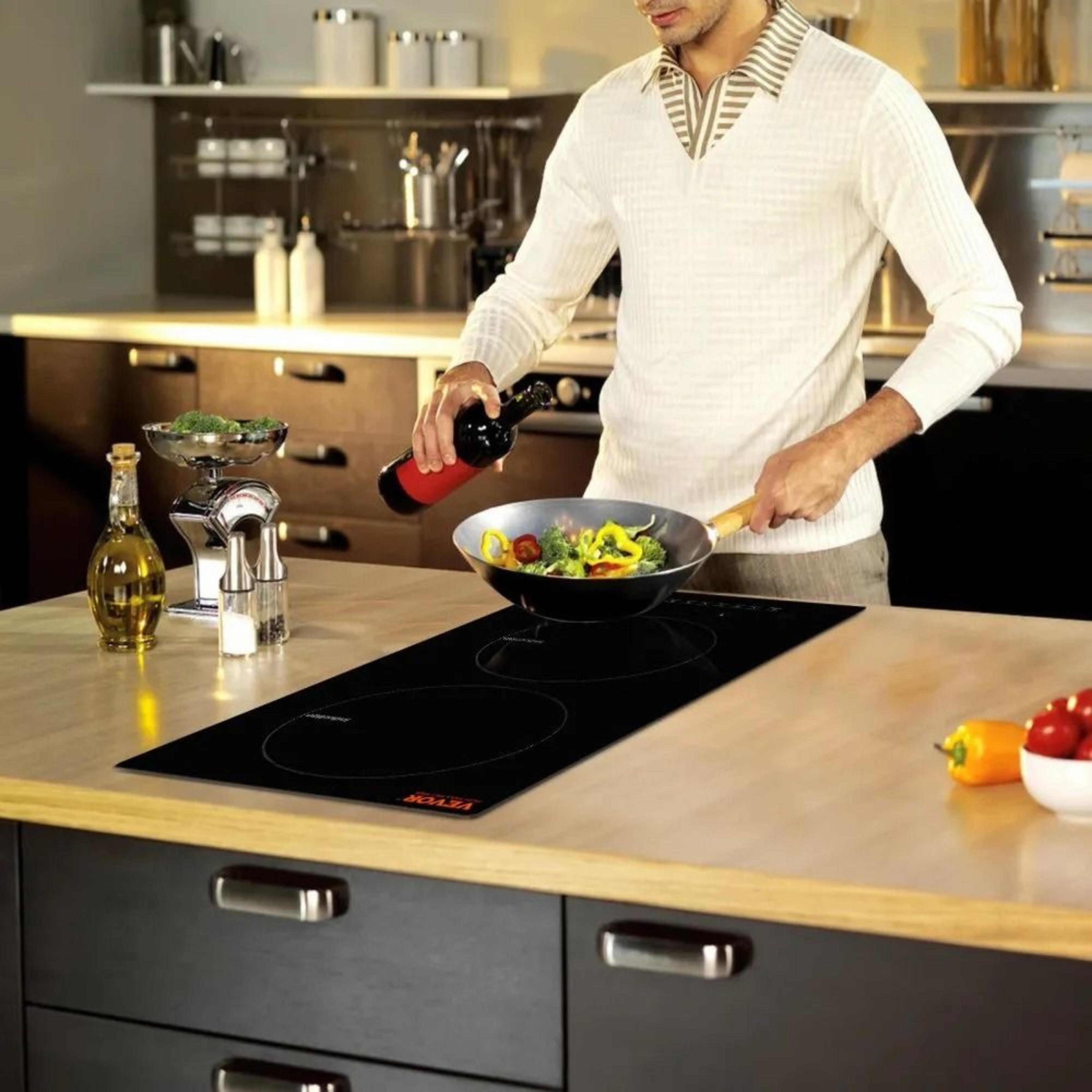 12 Inch 2 Burner Electric Induction Cooktop 1800W Built In Stove 6