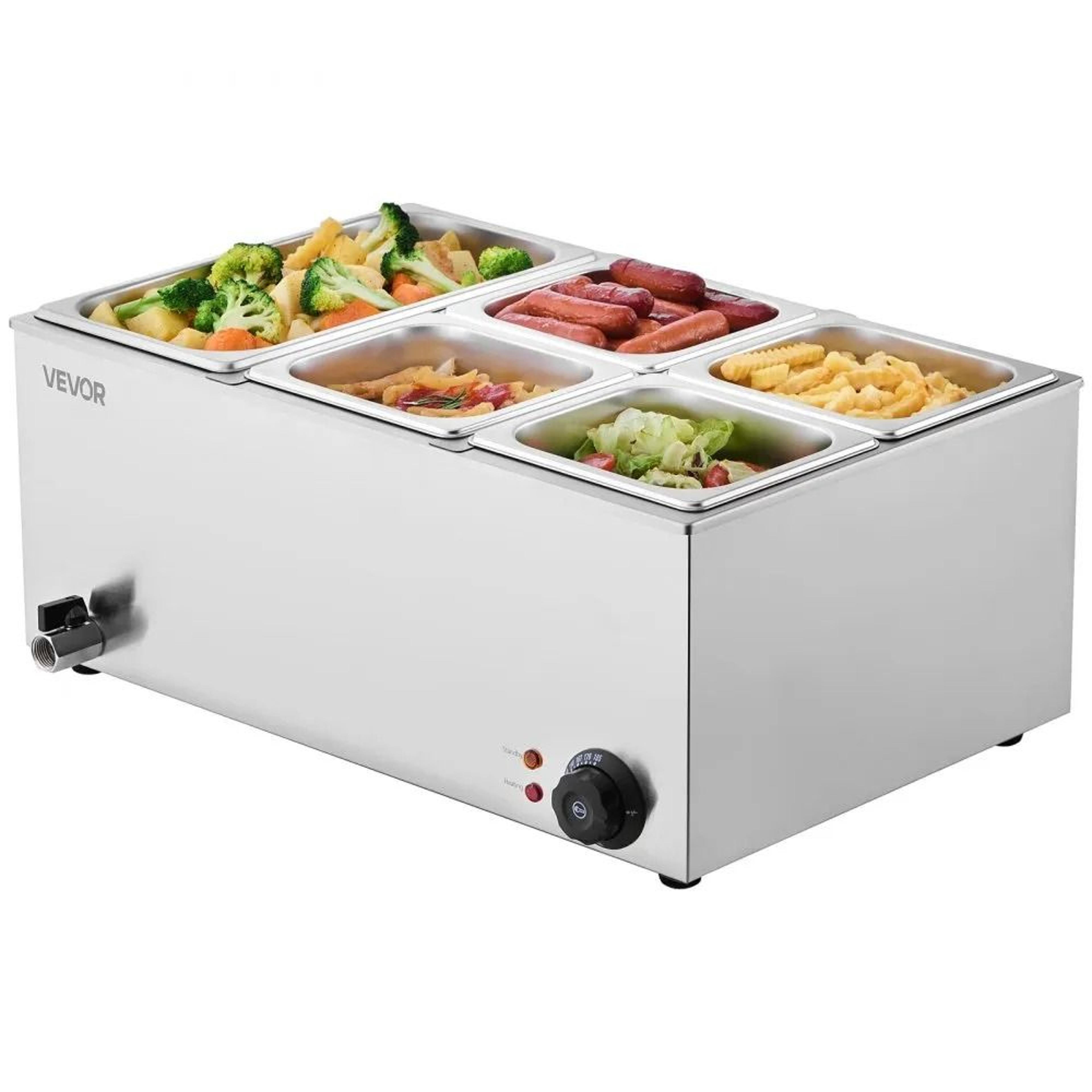 Commercial Food Warmer Steam Table 5 Pan Electric Buffet Bain Marie 8
