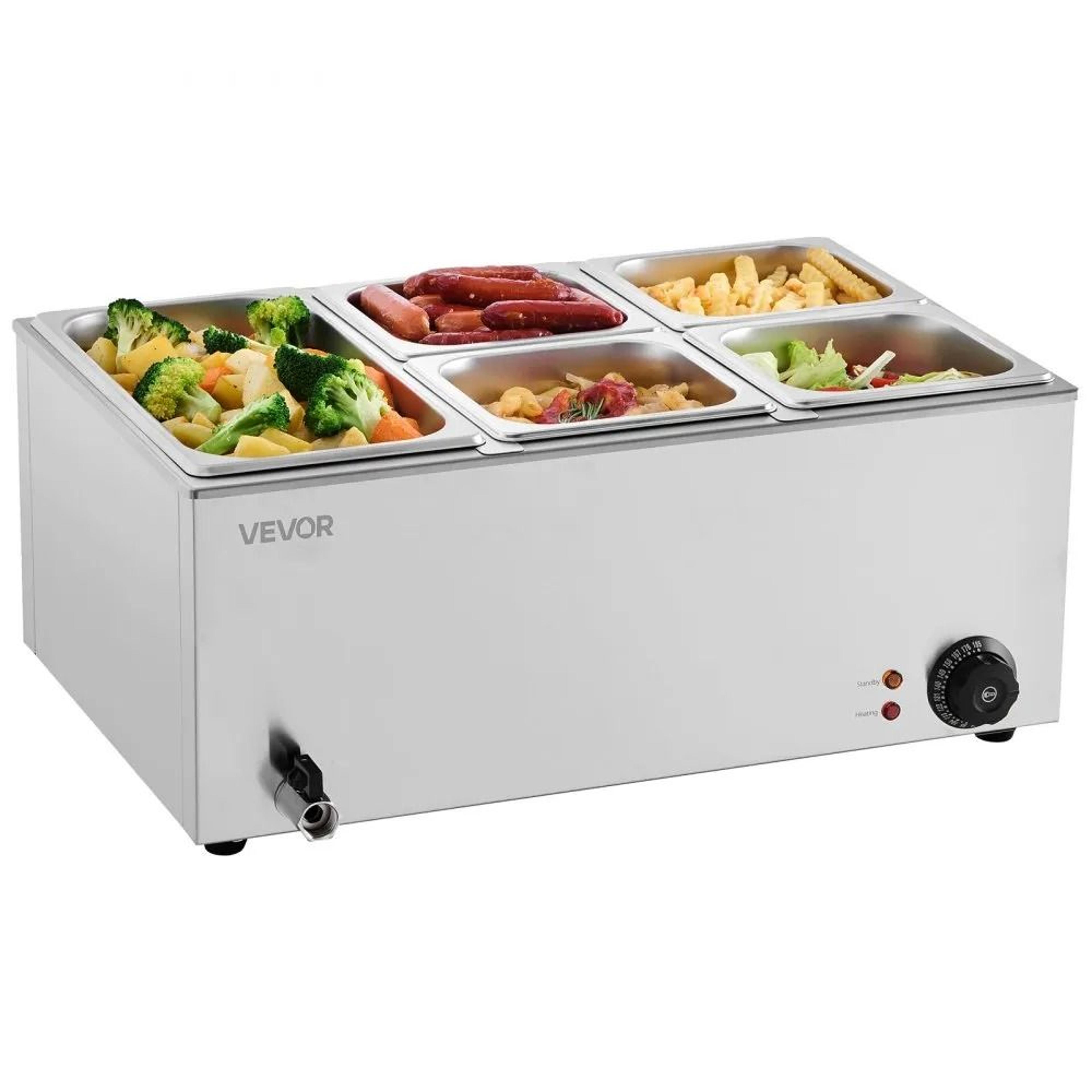 Commercial Food Warmer Steam Table 5 Pan Electric Buffet Bain Marie 9