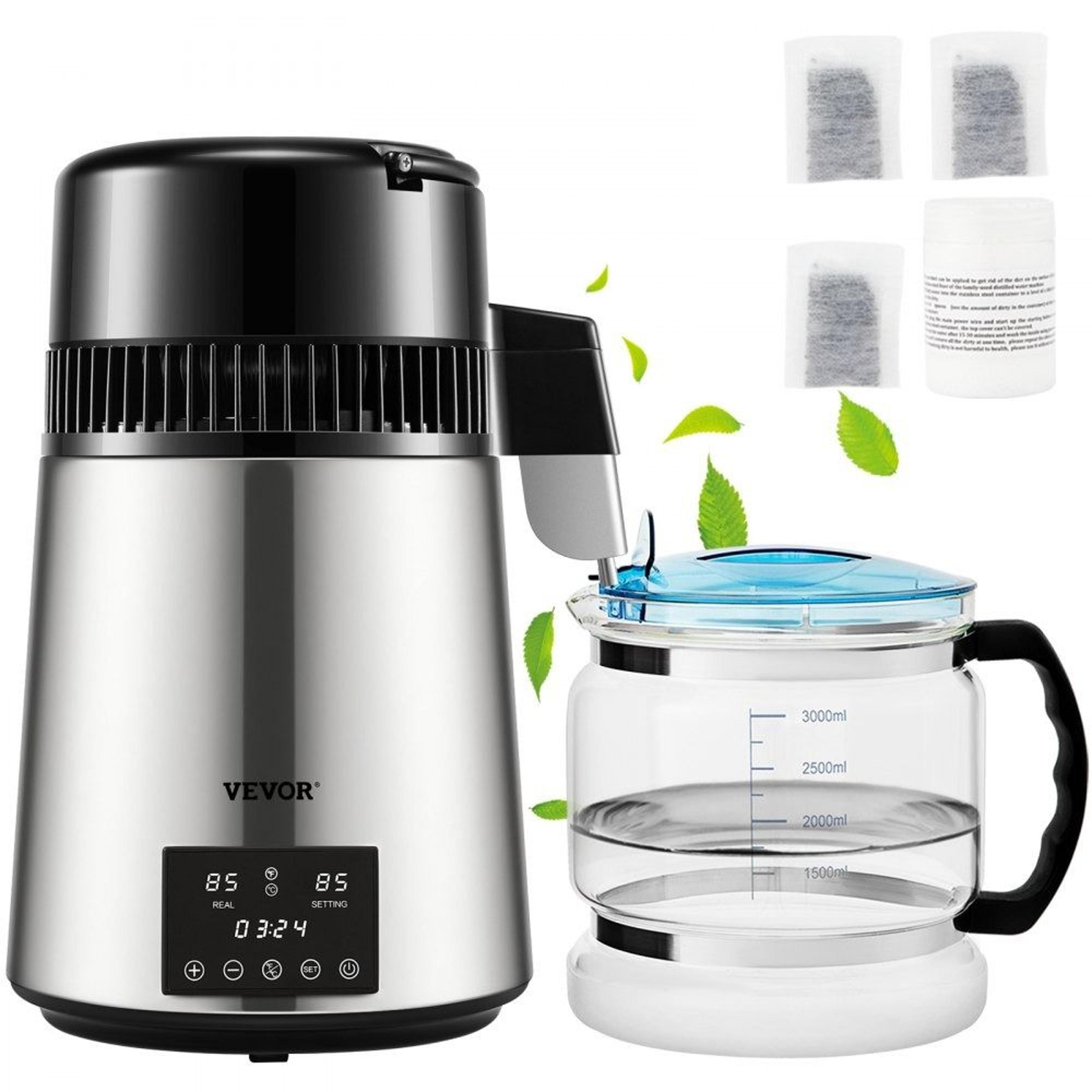 4l water distiller machine for pure drinking water with 304 stainless steel tank
