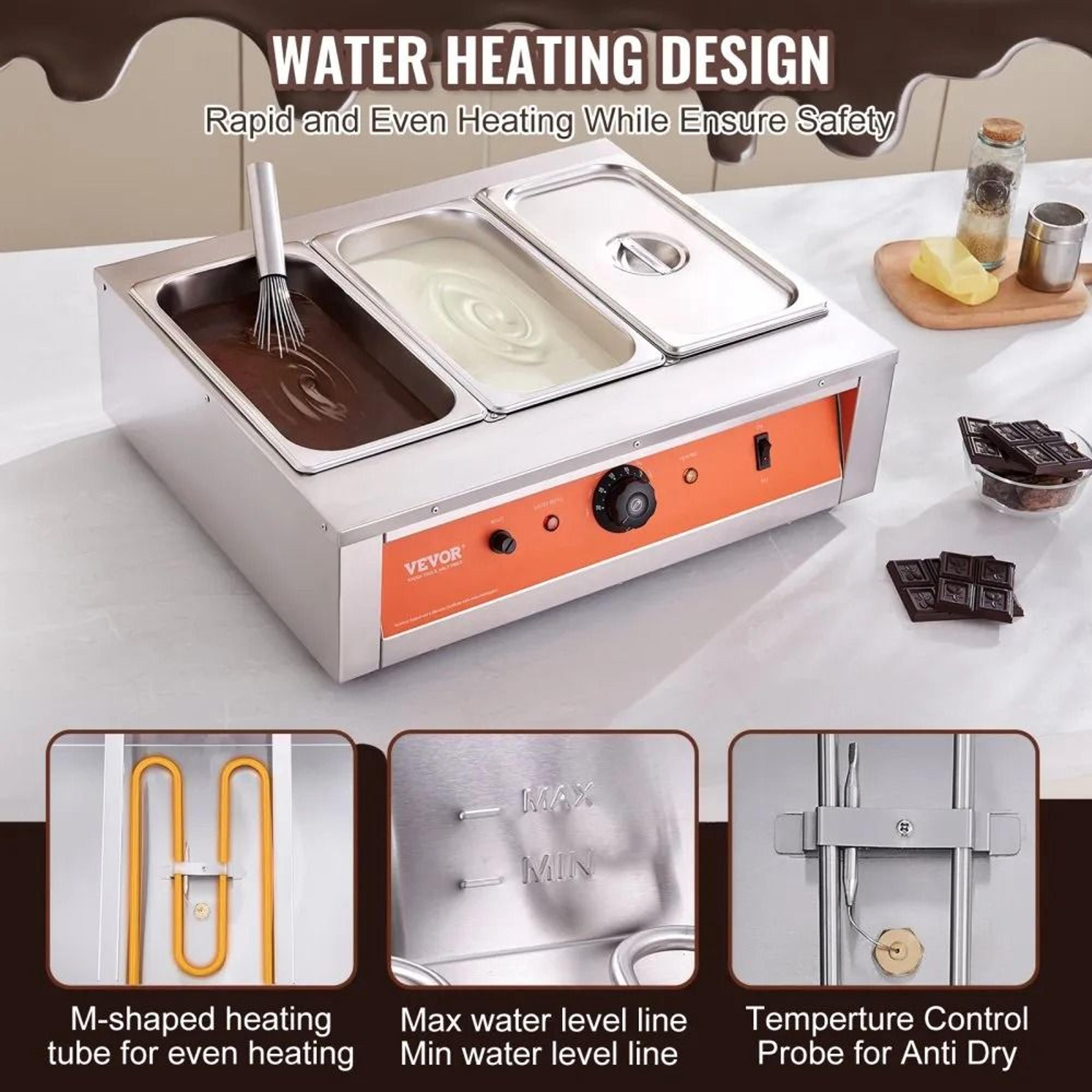 Chocolate Tempering Machine 3 Tank Commercial Chocolate Melter With Precise Temperature Control 4