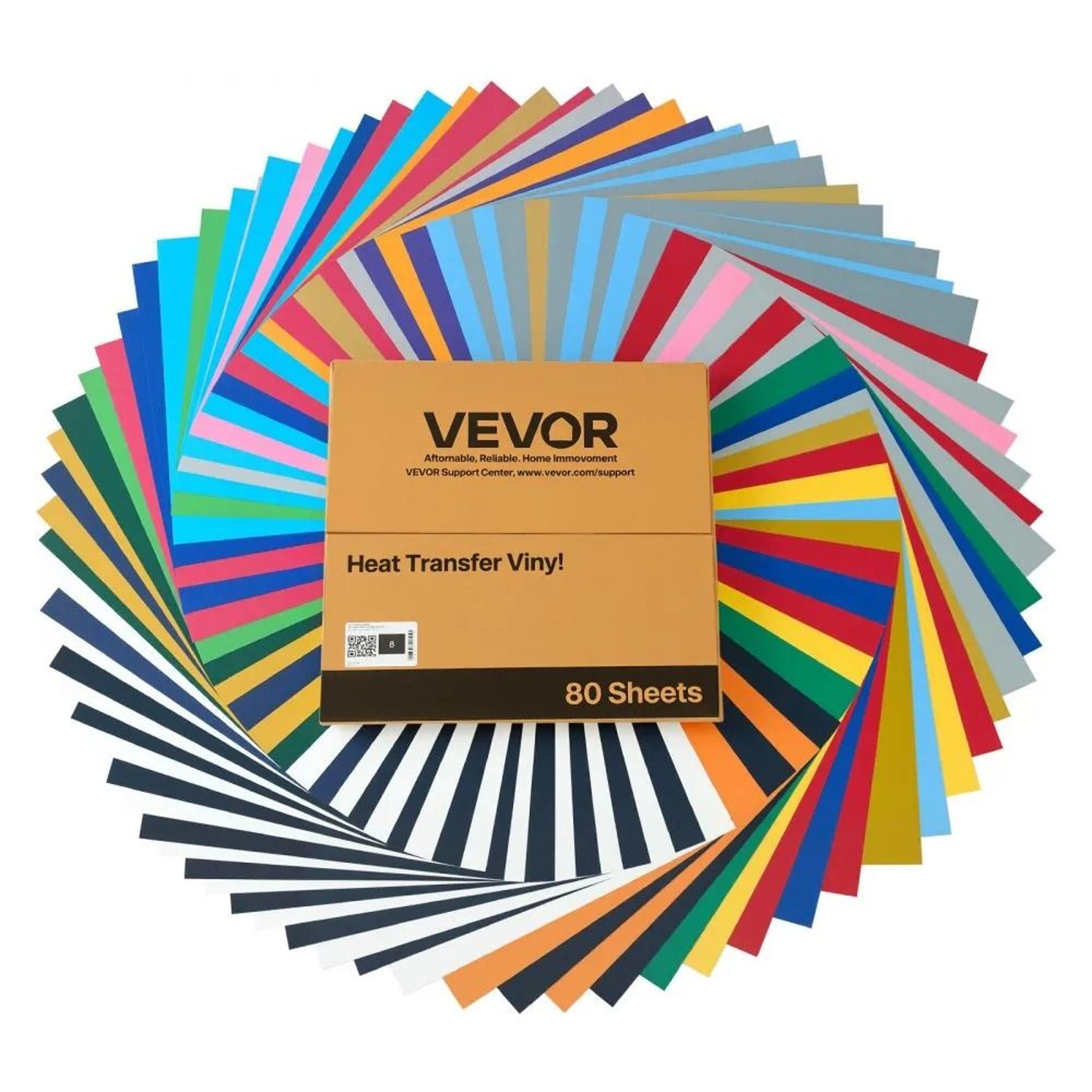 80 pack heat transfer vinyl htv iron on vinyl bundle for t shirts and diy crafts