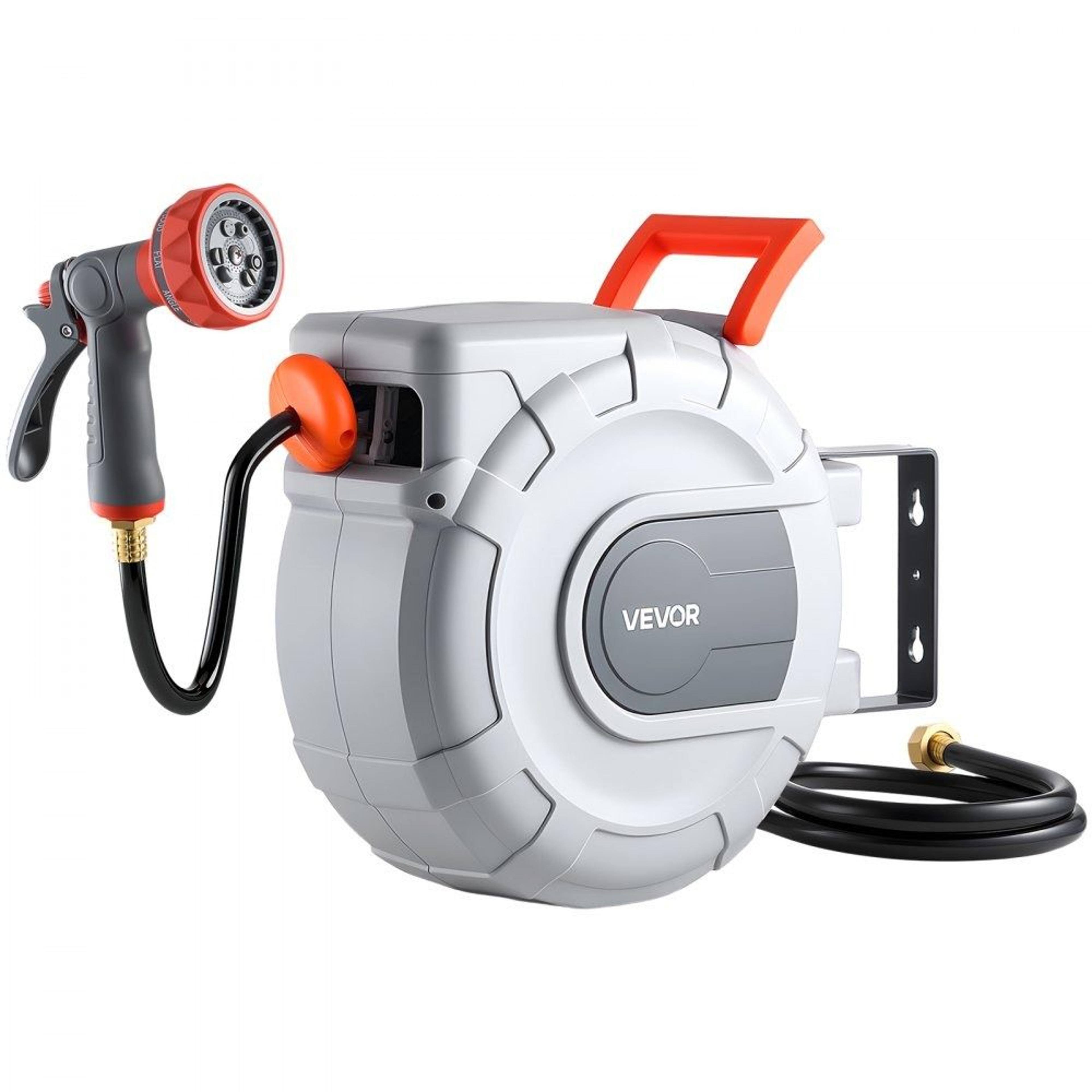 retractable garden hose reel 50 ft wall mounted watering system