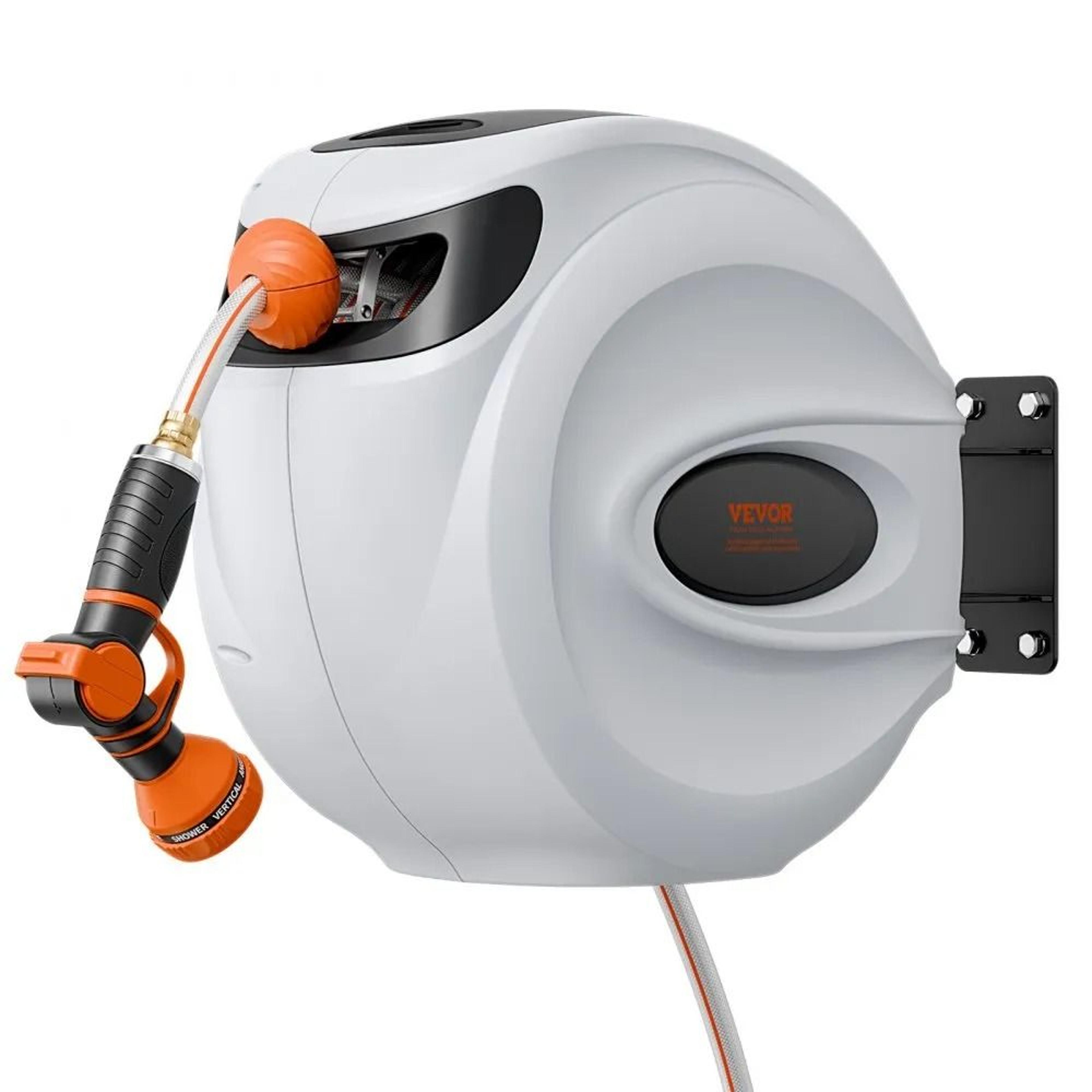 Retractable Garden Hose Reel 115 Ft Wall Mounted Water Hose Reel With Auto Rewind 9
