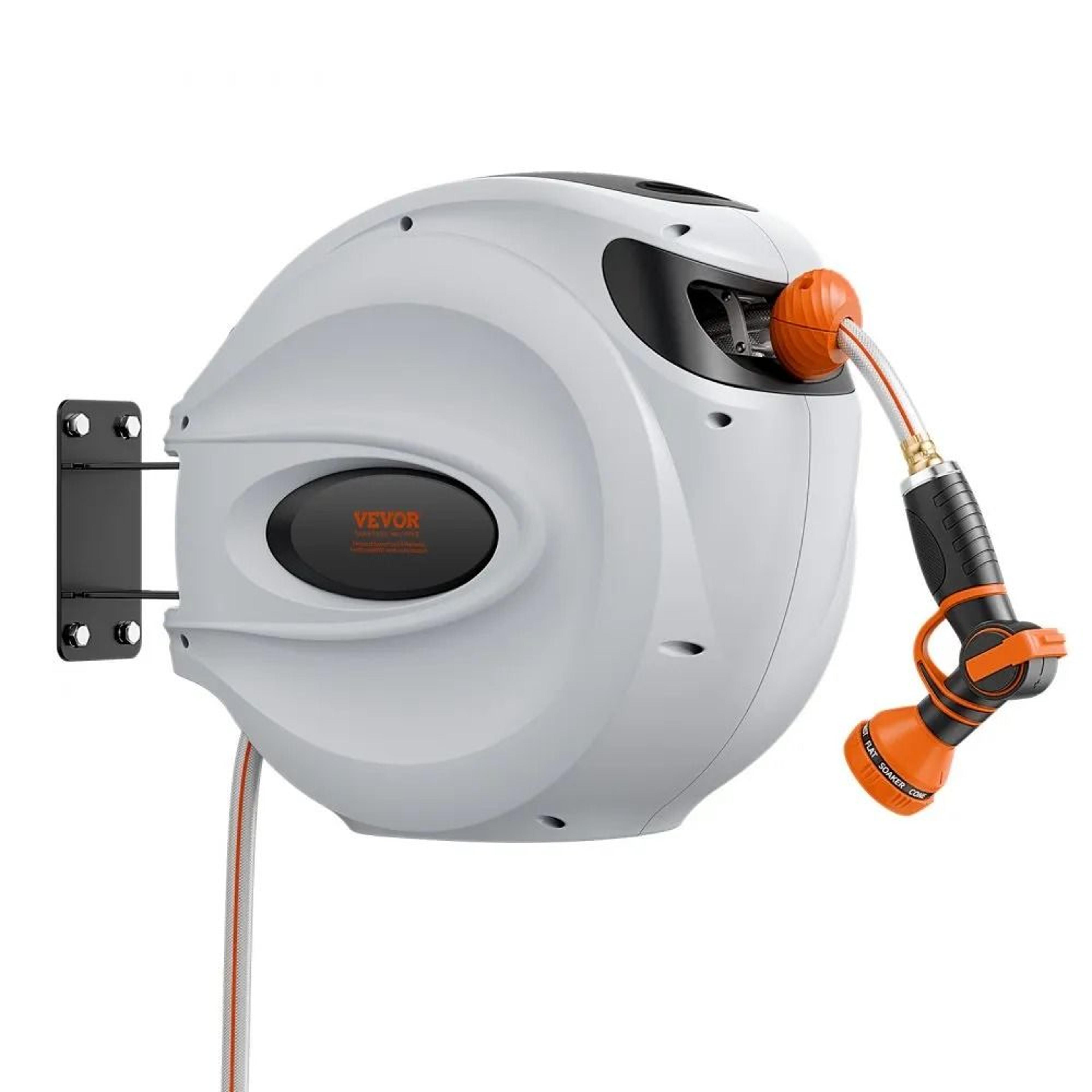 Retractable Garden Hose Reel 115 Ft Wall Mounted Water Hose Reel With Auto Rewind 7