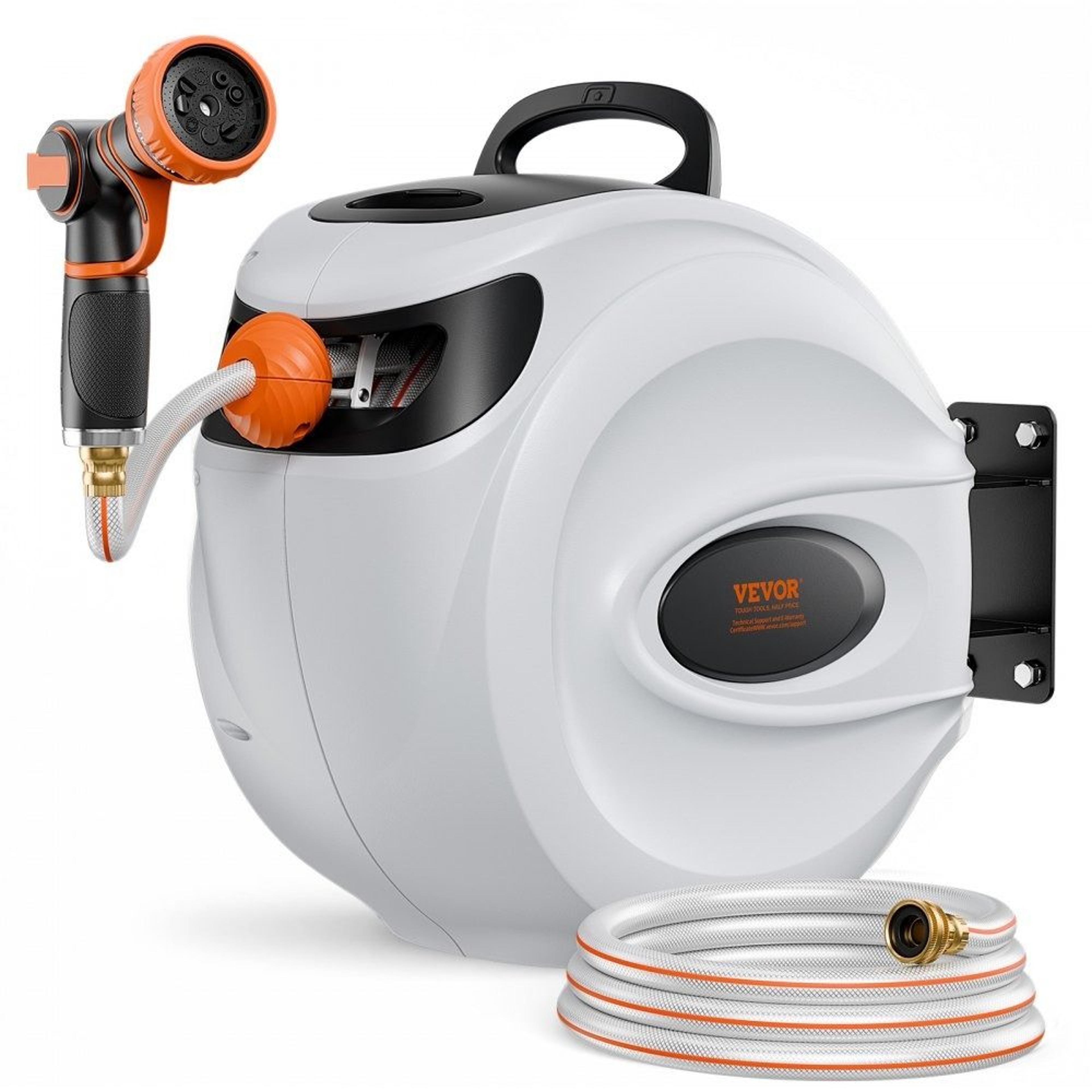 retractable garden hose reel 115 ft wall mounted water hose reel with auto rewind