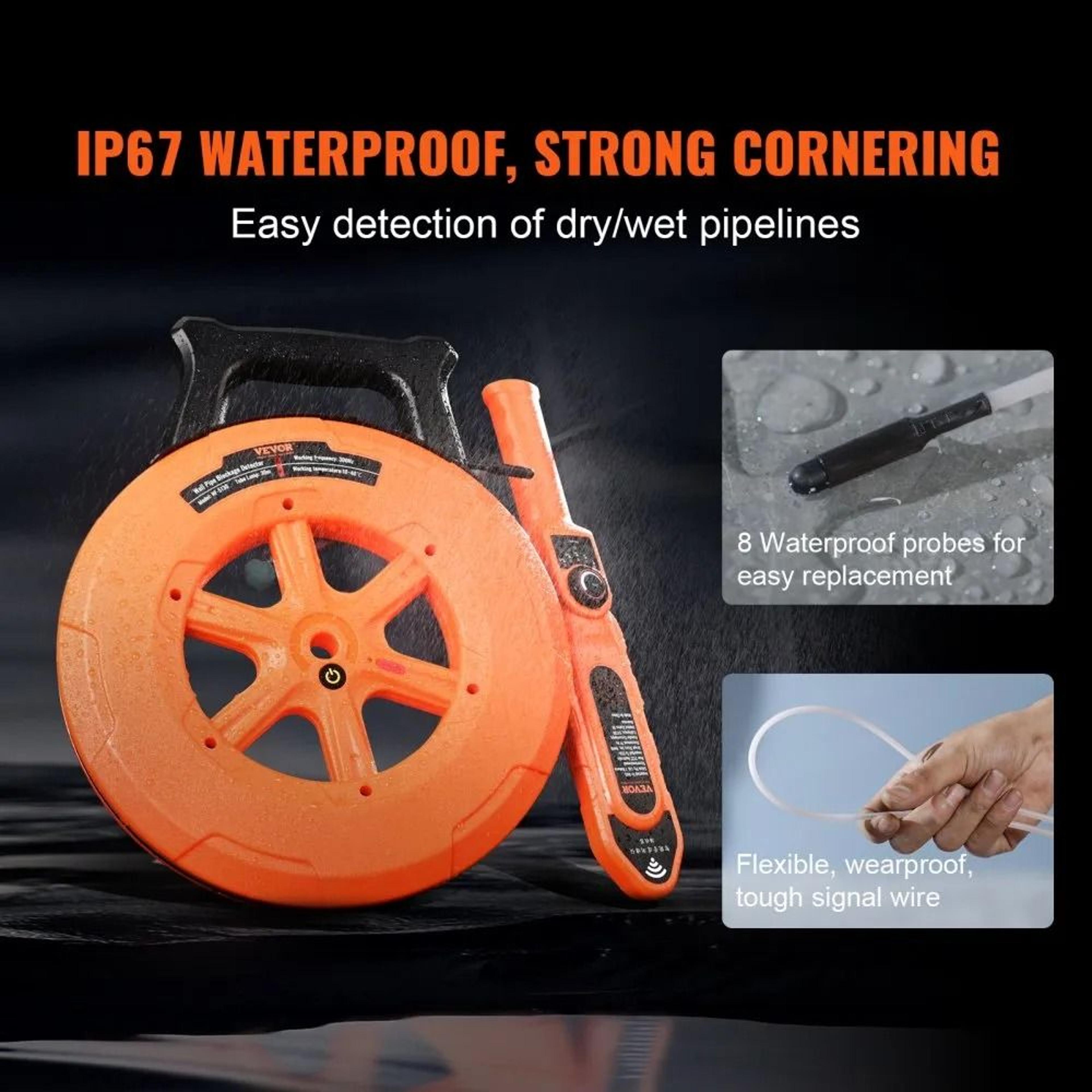 Underground Pipe Locator 100ft PVC Pipe Blockage Detector 4